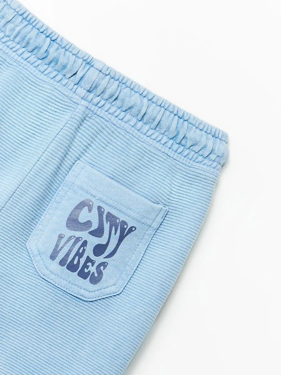 SFERA KIDS Boy Toddler Shorts Ottoman Terry Bermuda Blue Medium