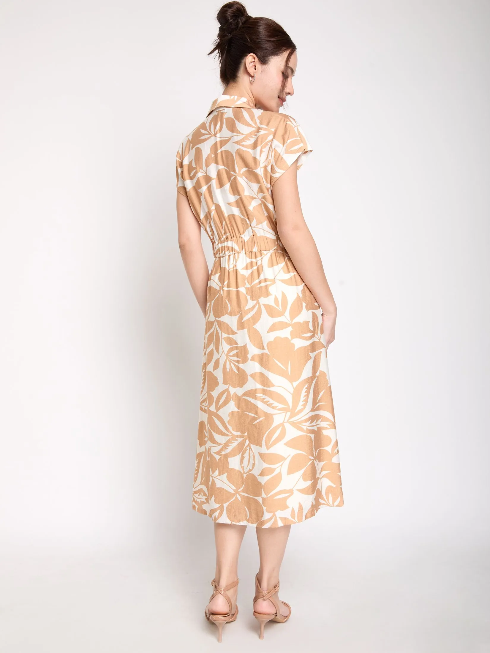 FOF Women Dress Button-Front Flare