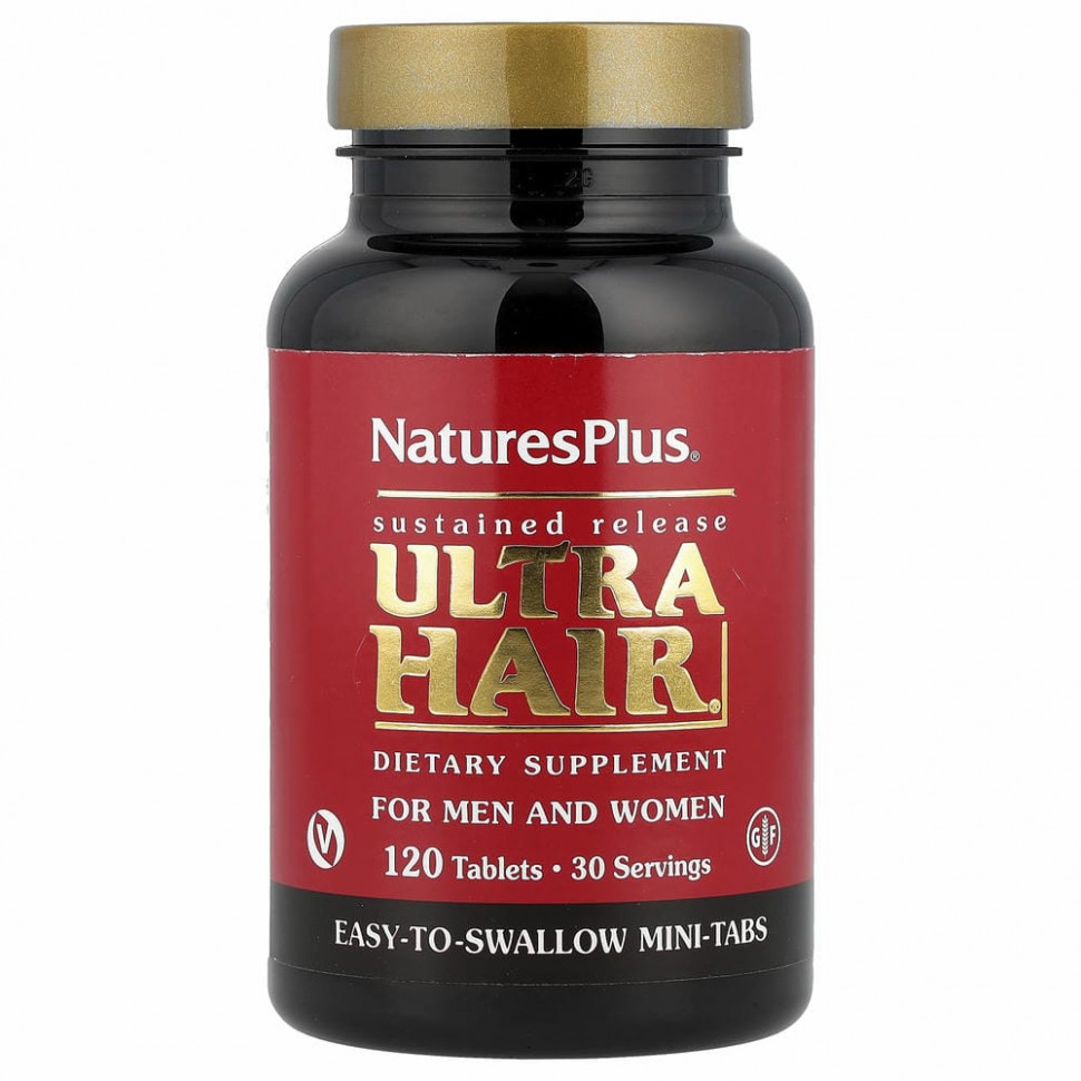 NaturesPlus, Ultra Hair, для мужчин и женщин, 120 таблеток