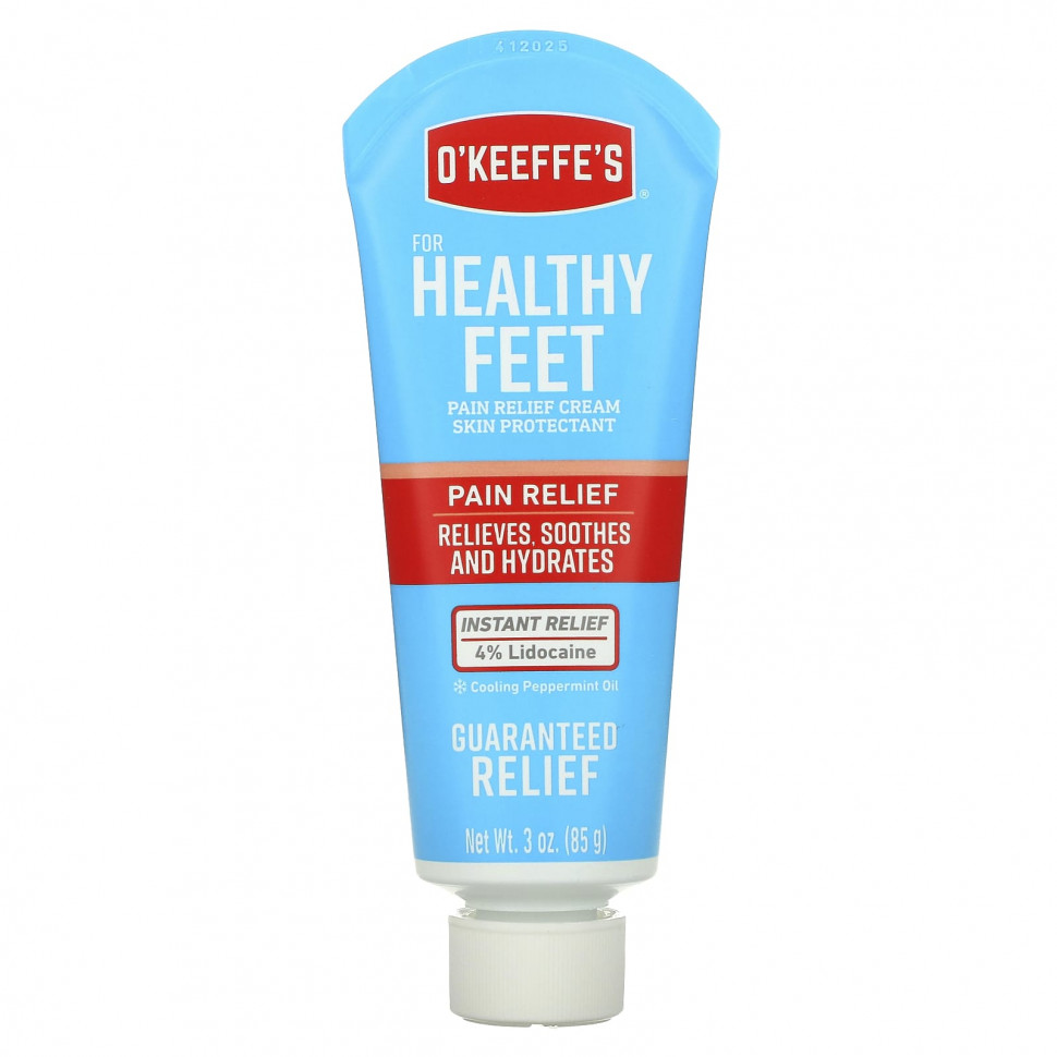 O'Keeffe's, For Healthy Feet, обезболивающий крем, 85 г (3 унции)