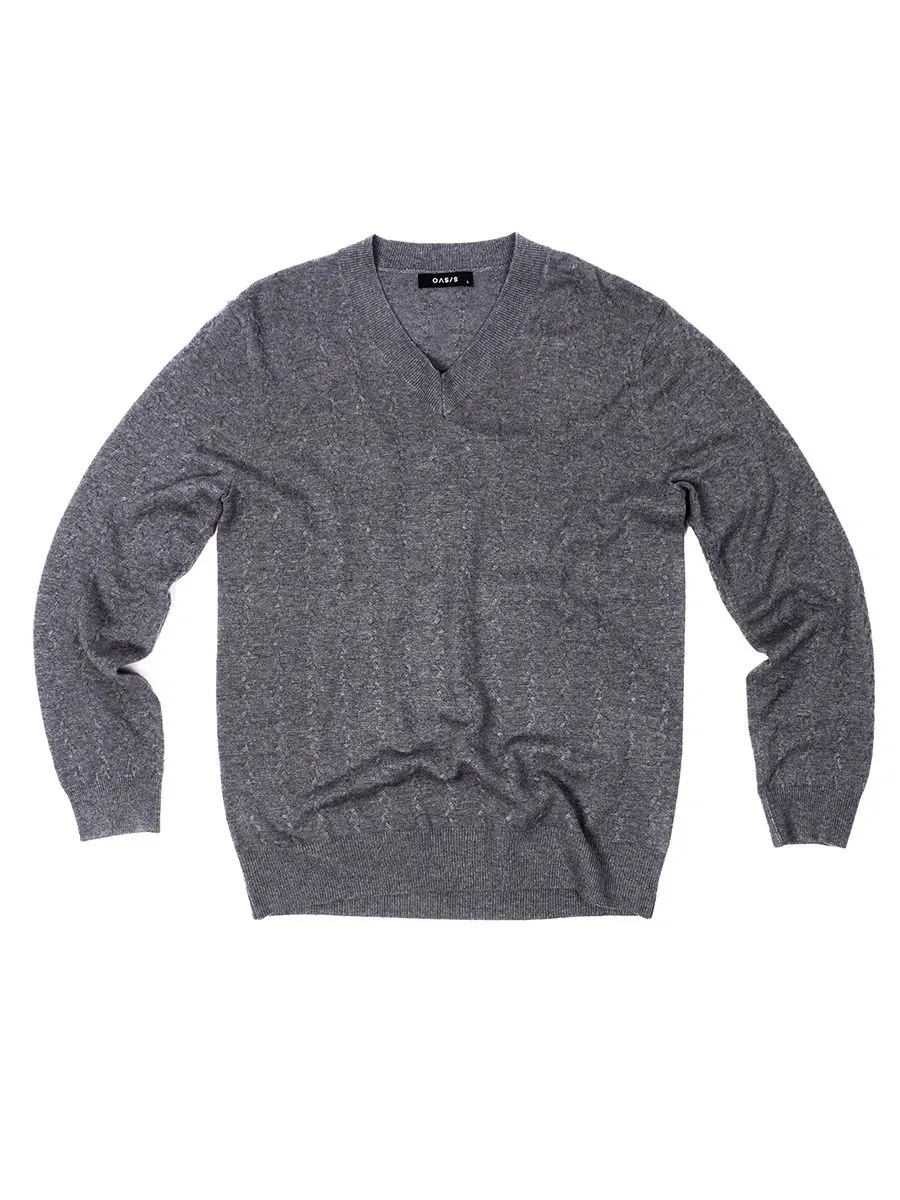 OASIS Men's Long Sleeve Sweater Dark grey