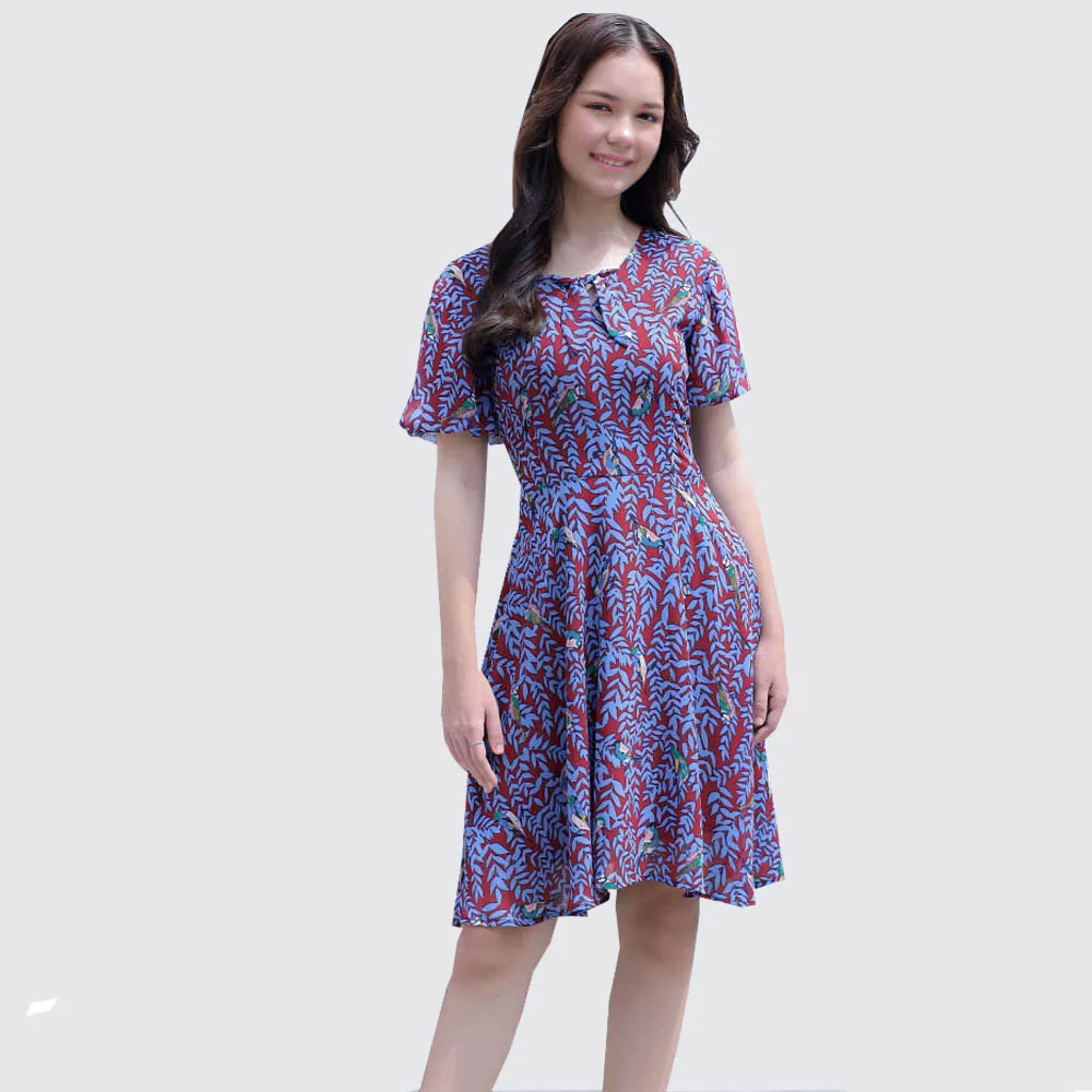 AMILA Red Dress AM-D1017 IGPU22-7 Size - M