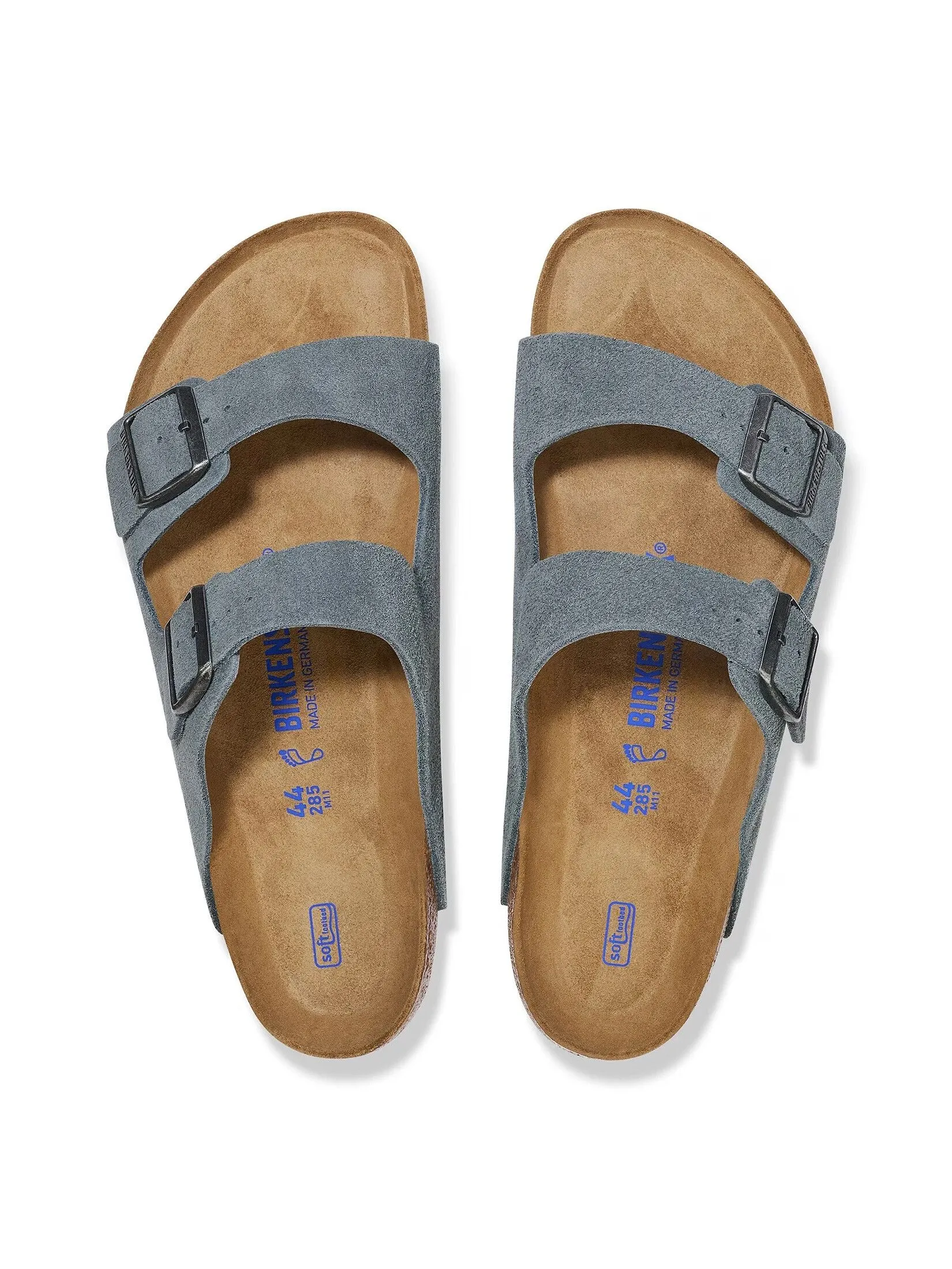 BIRKENSTOCK UNISEX SANDALS ARIZONA SUEDE BASALT GRAY