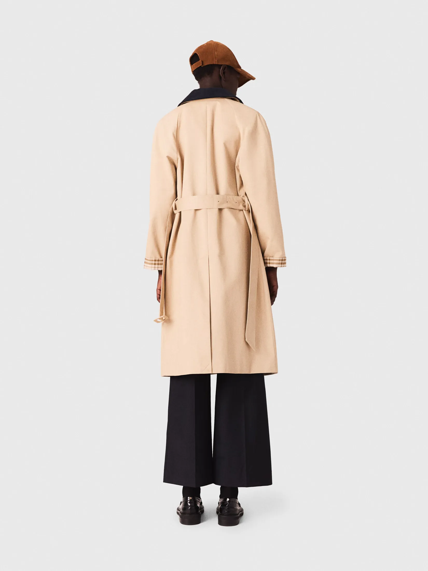 MAJE Women Trench Coat Contrast Sleeve And Collar