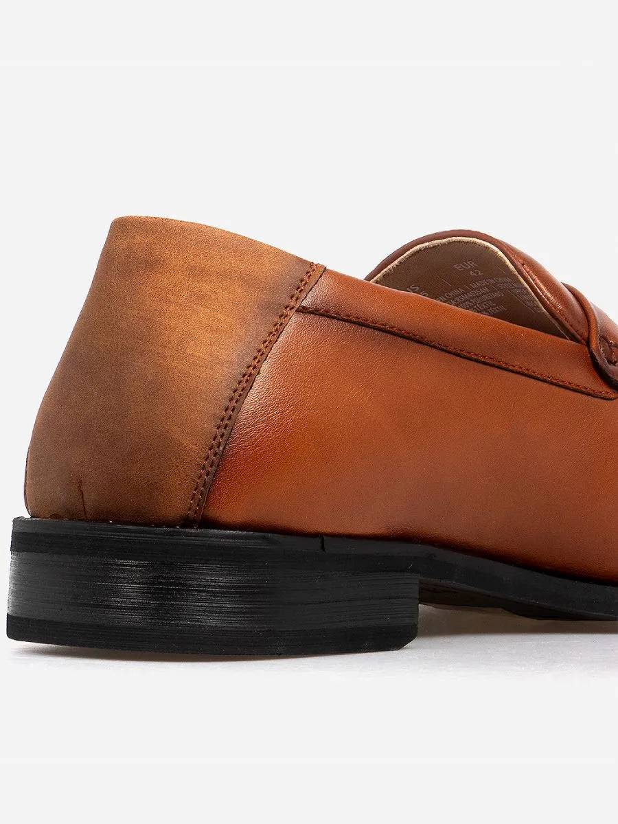 KENNETH COLE MEN'S LOAFER PENNY LOAFER / BROWN