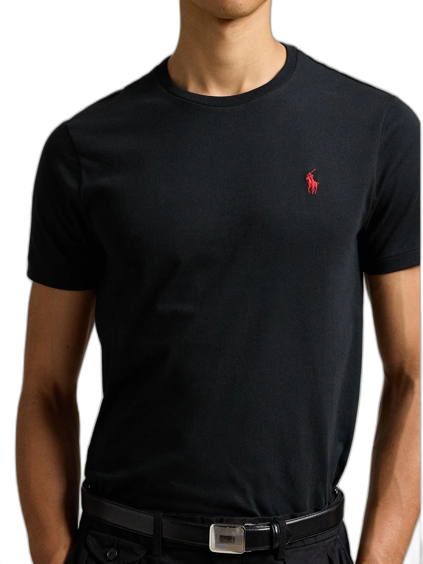 POLO RALPH LAUREN Polo Ralph Lauren TEE-Custom Slim Fit Jersey Crewneck T-Shirt MNPOTSH1N820045 001 BLACK