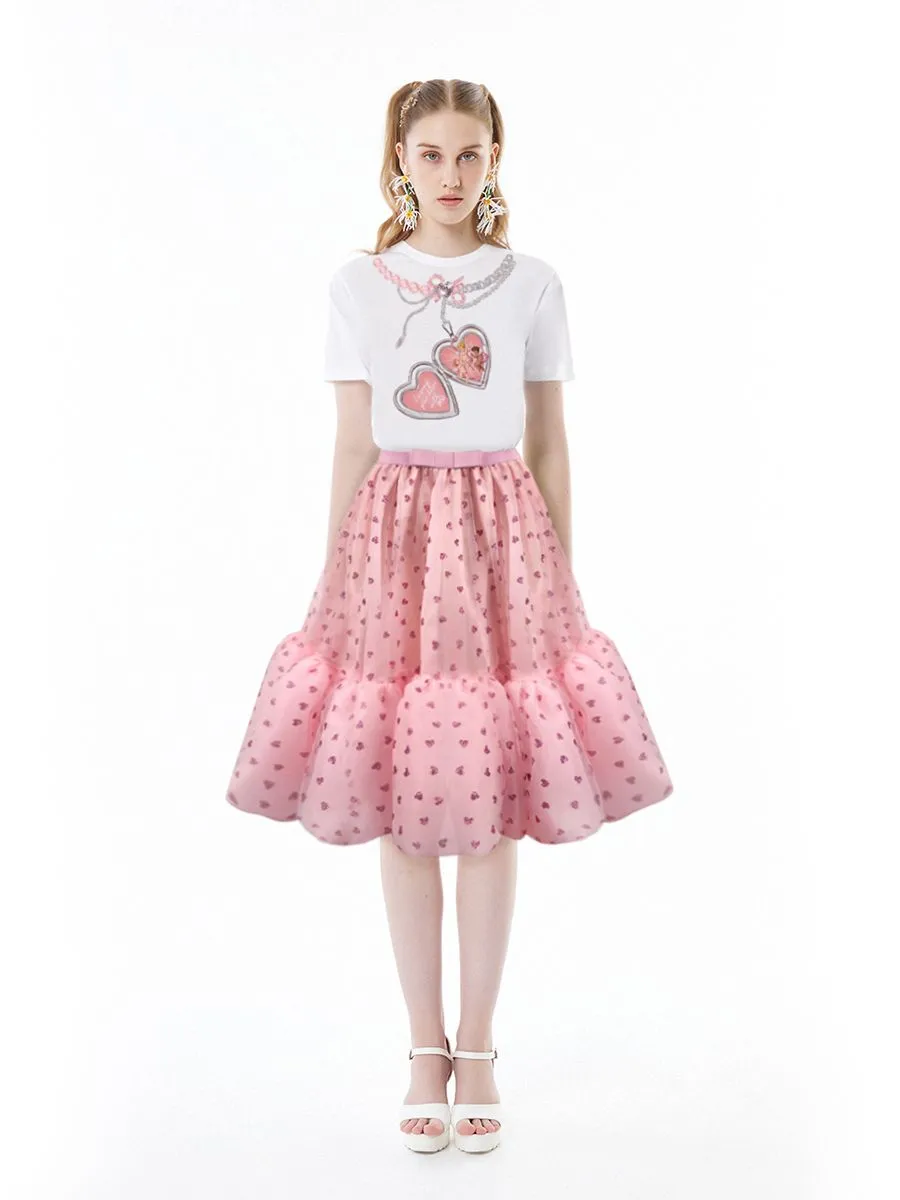 ICONIC WOMAN PINK SPARKING LOVE SKIRT