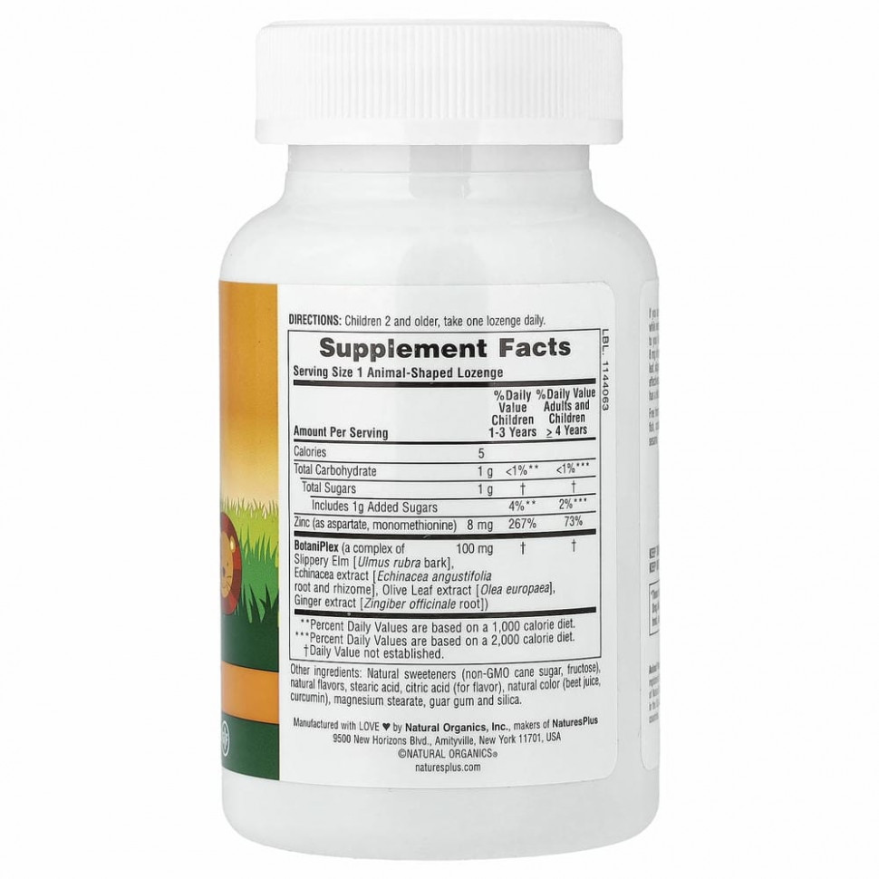 NaturesPlus, Source of Life, Animal Parade, Kid Zinc, пастилки с цинком для детей, натуральный вкус мандарина, 90 пастилок в форме животных