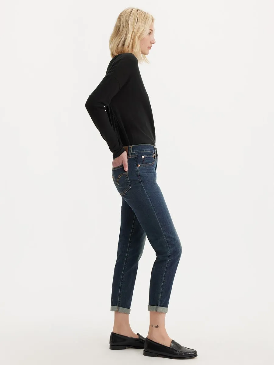 LEVI'S Women's Mid-Rise Boyfriend Jeans Cool Planet Blue