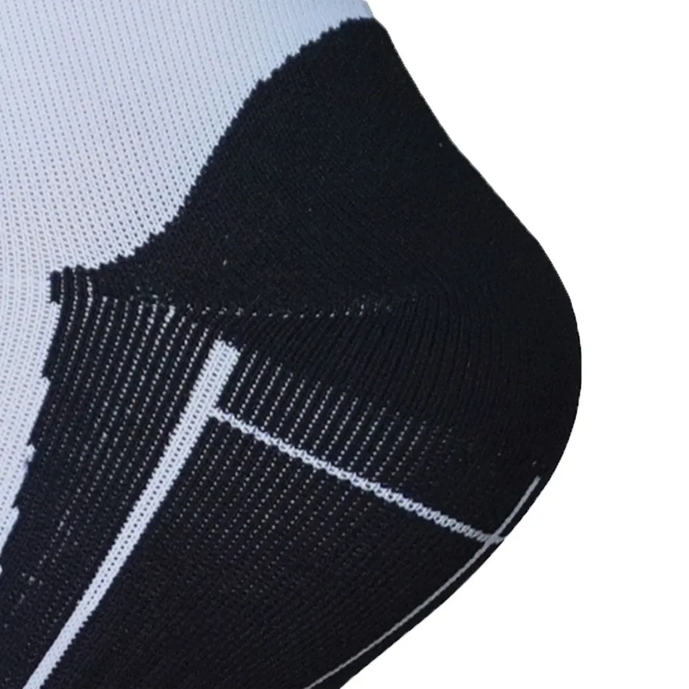SPANDEX Whit/Black-RS001-Compression Socks Short