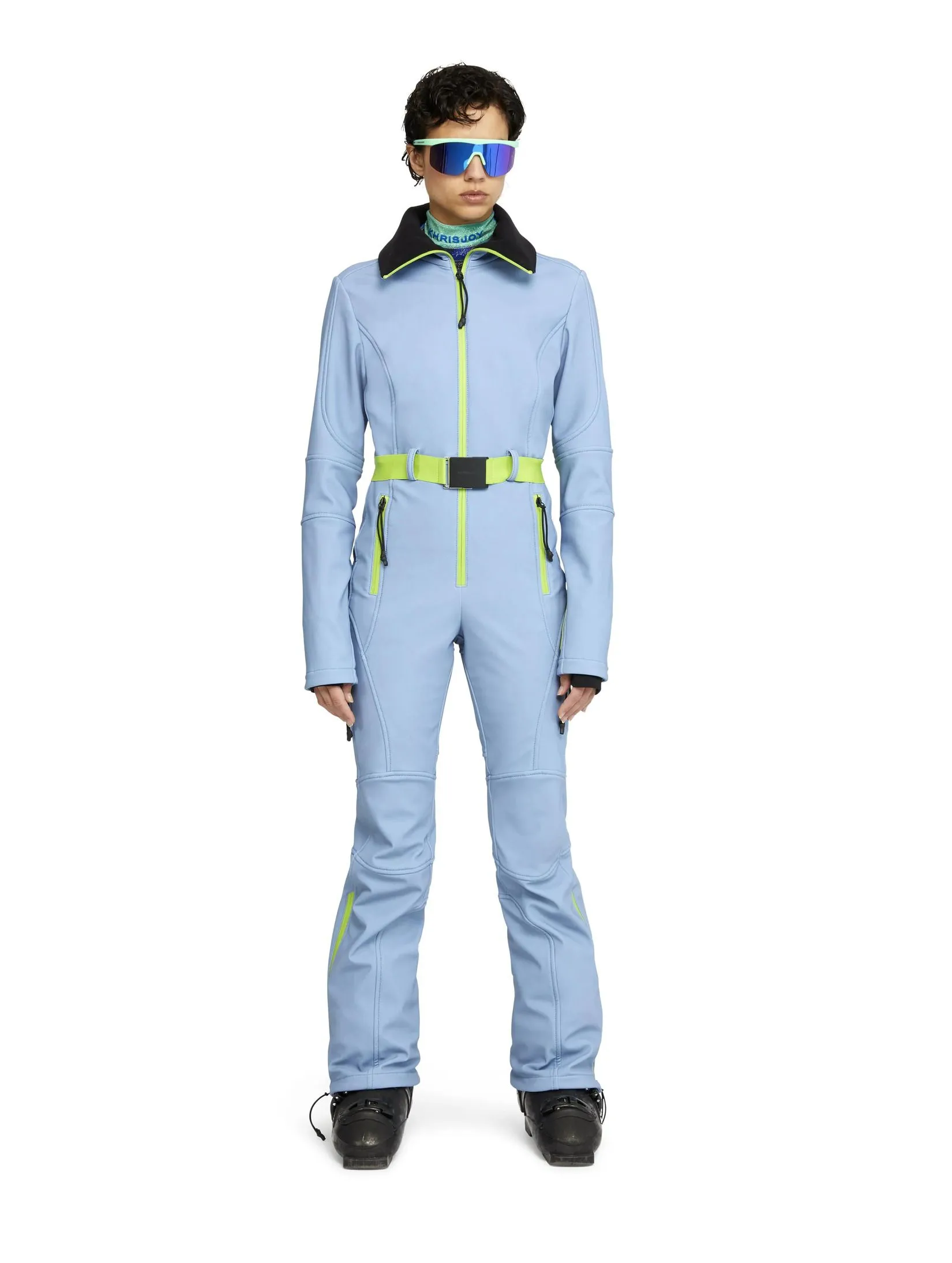 KHRISJOY Ski Catsuit Solid Color In Sky