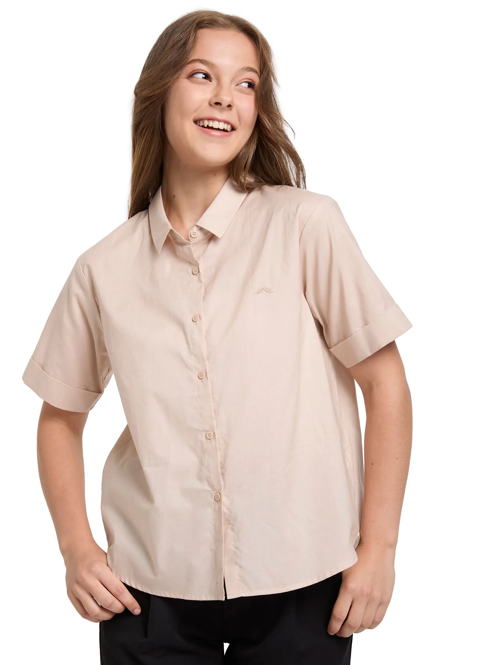 ALUMNUS Women Shirt Short Sleeves Collar Neck