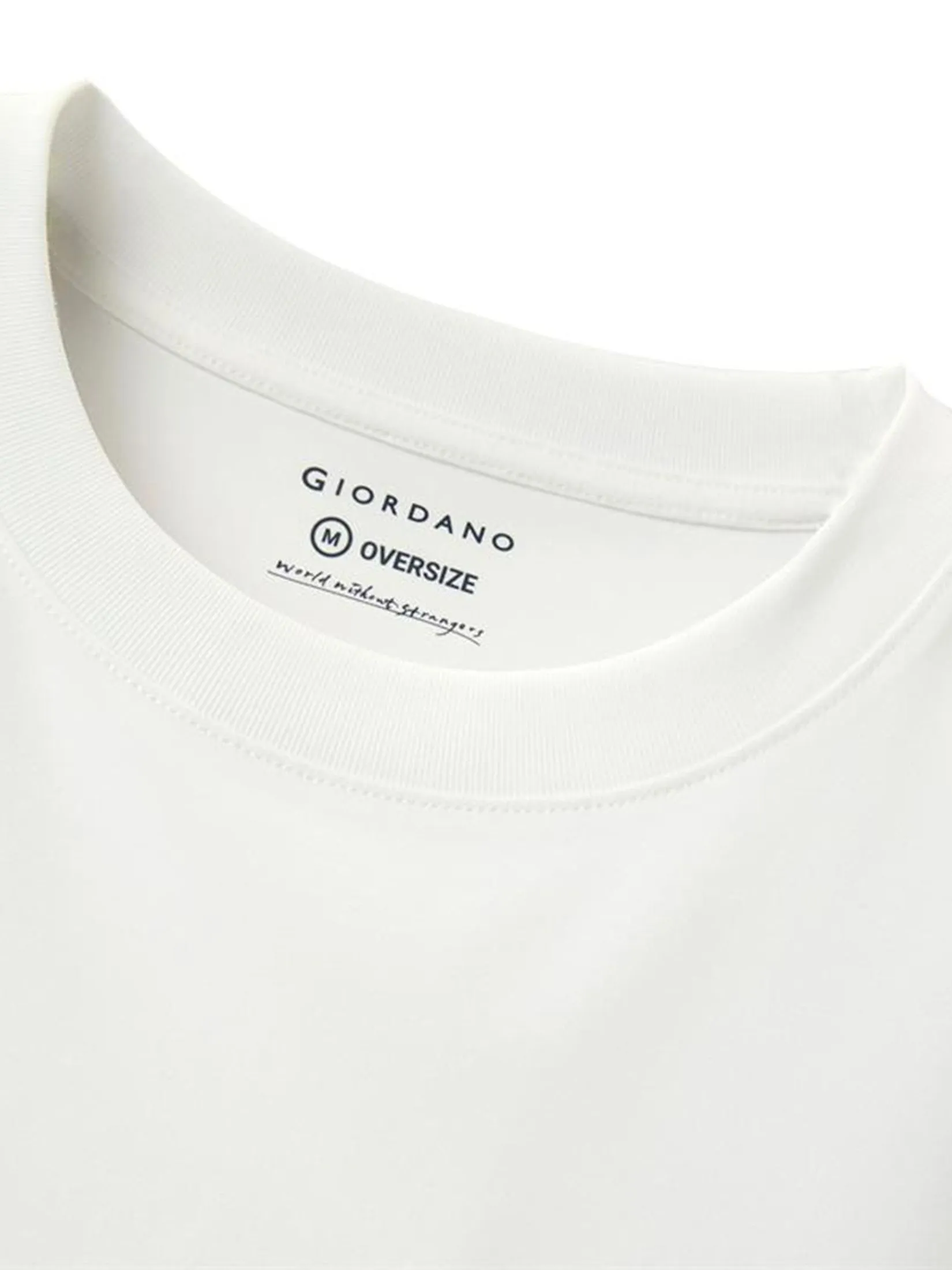 GIORDANO Men's Oversized Cool Pocket Tee Signature White