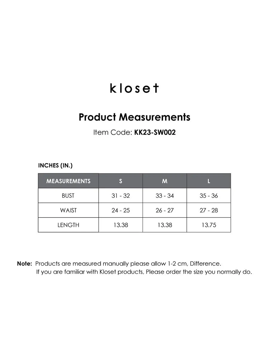 KLOSET (KK23)Floral Bikini With Skirt Set Pink