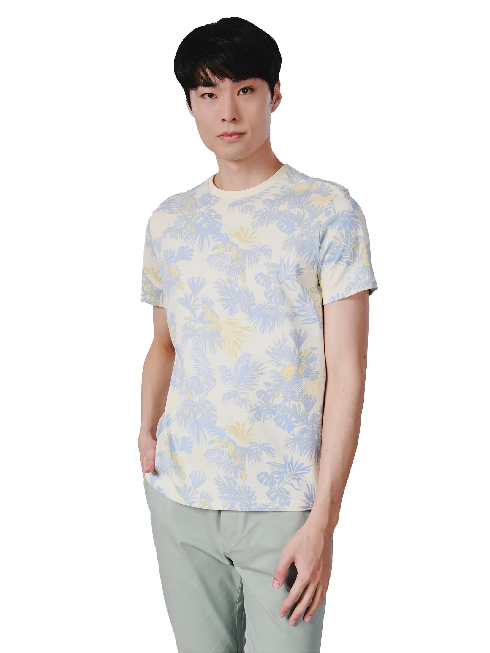 JOHN HENRY Men s T-Shirts (Slim Fit) SONGKRAN FESTIVAL Beige