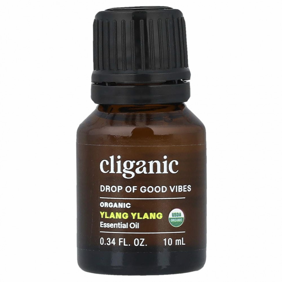 Cliganic, 100% чистое эфирное масло, иланг-иланг, 10 мл (0,33 жидк. Унции)