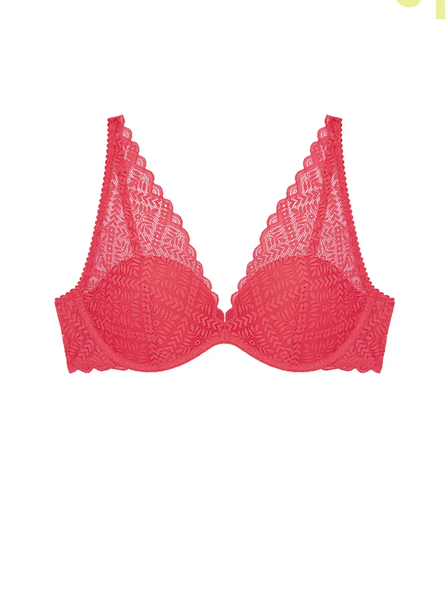 SABINA Mad Moiselle Basic Lace Winter 23 Wired Bra - Coral Red
