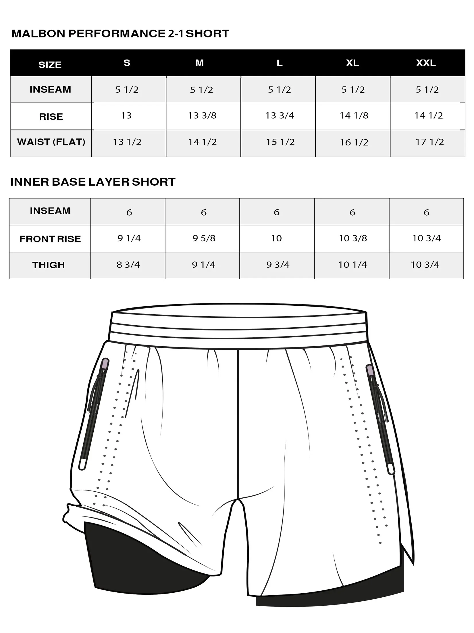 MALBON GOLF PERFORMANCE 2-1 SHORTS IN SLATE/BLACK