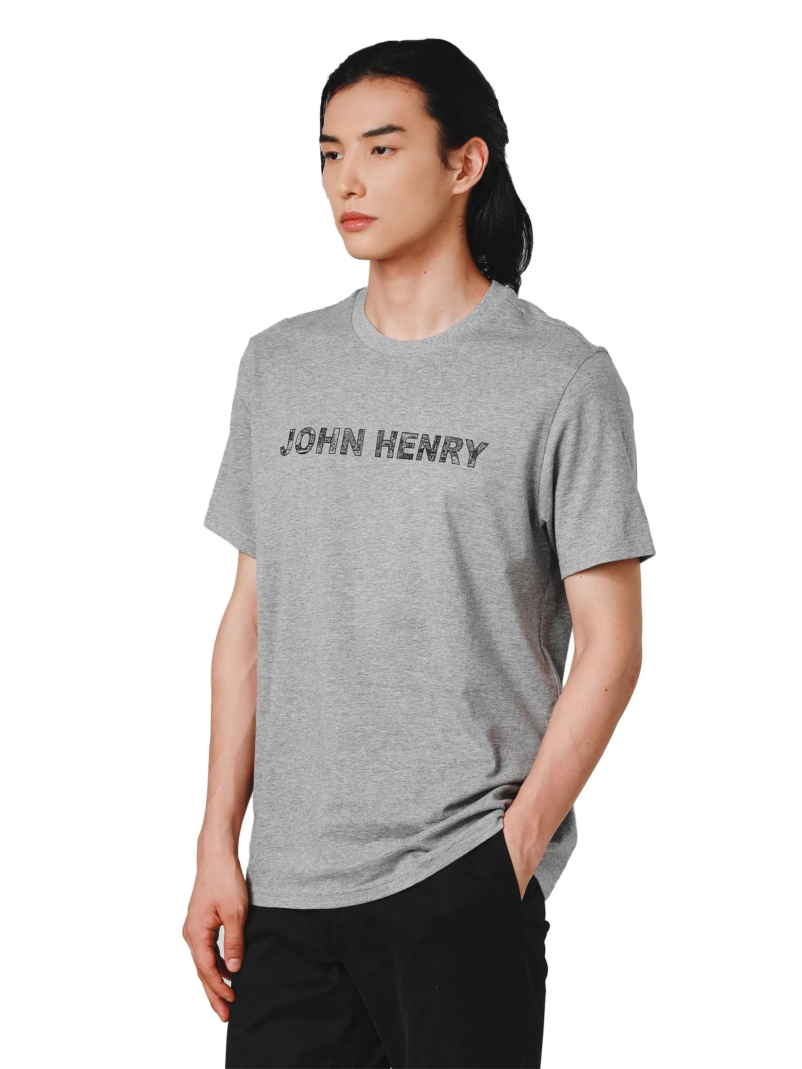 JOHN HENRY Men's T-Shirts (Slim Fit) ICONIC AF Grey