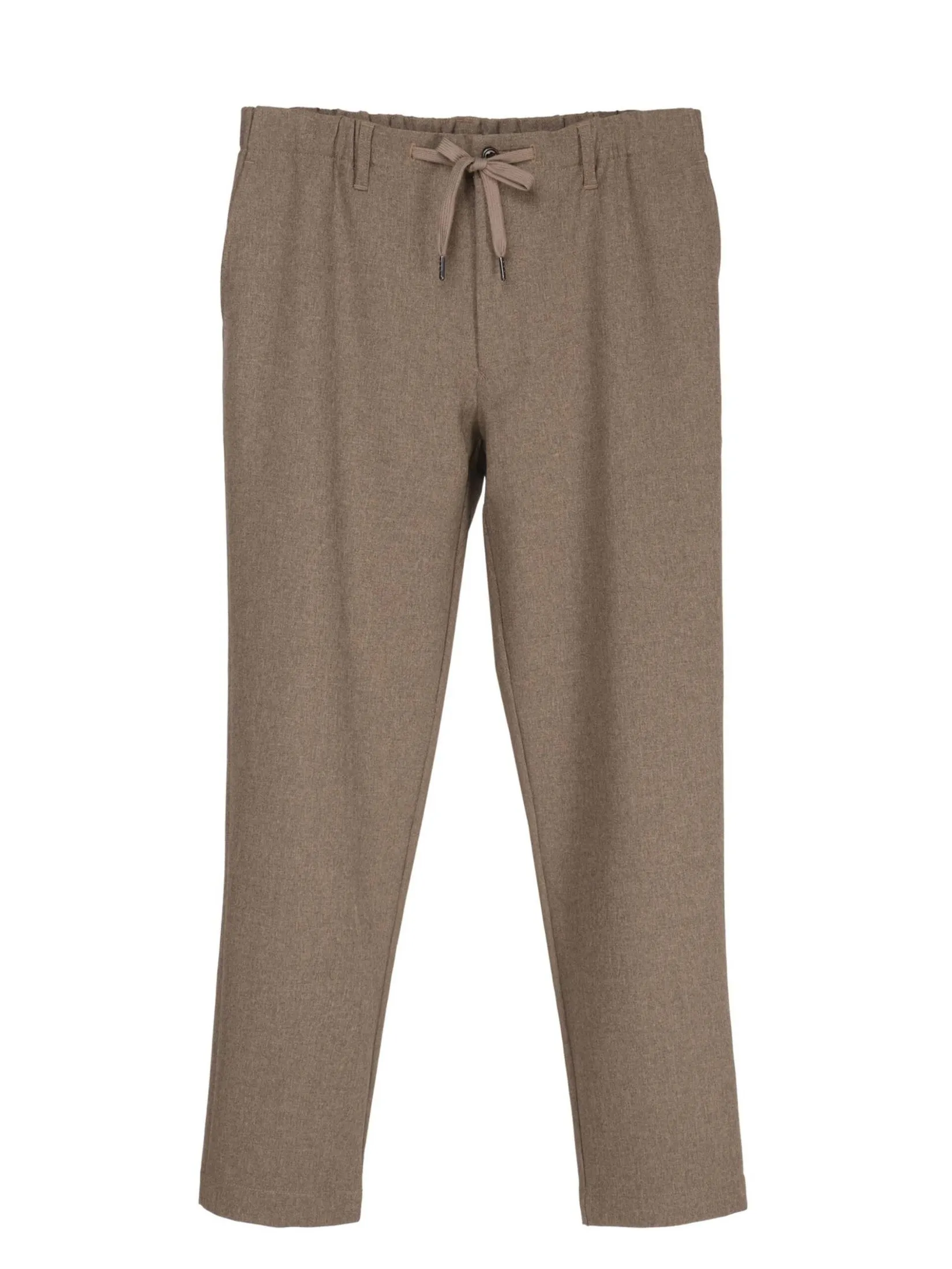 TAKEO KIKUCHI MEN BROWN DRY TWEED-LIKE EASY PANTS