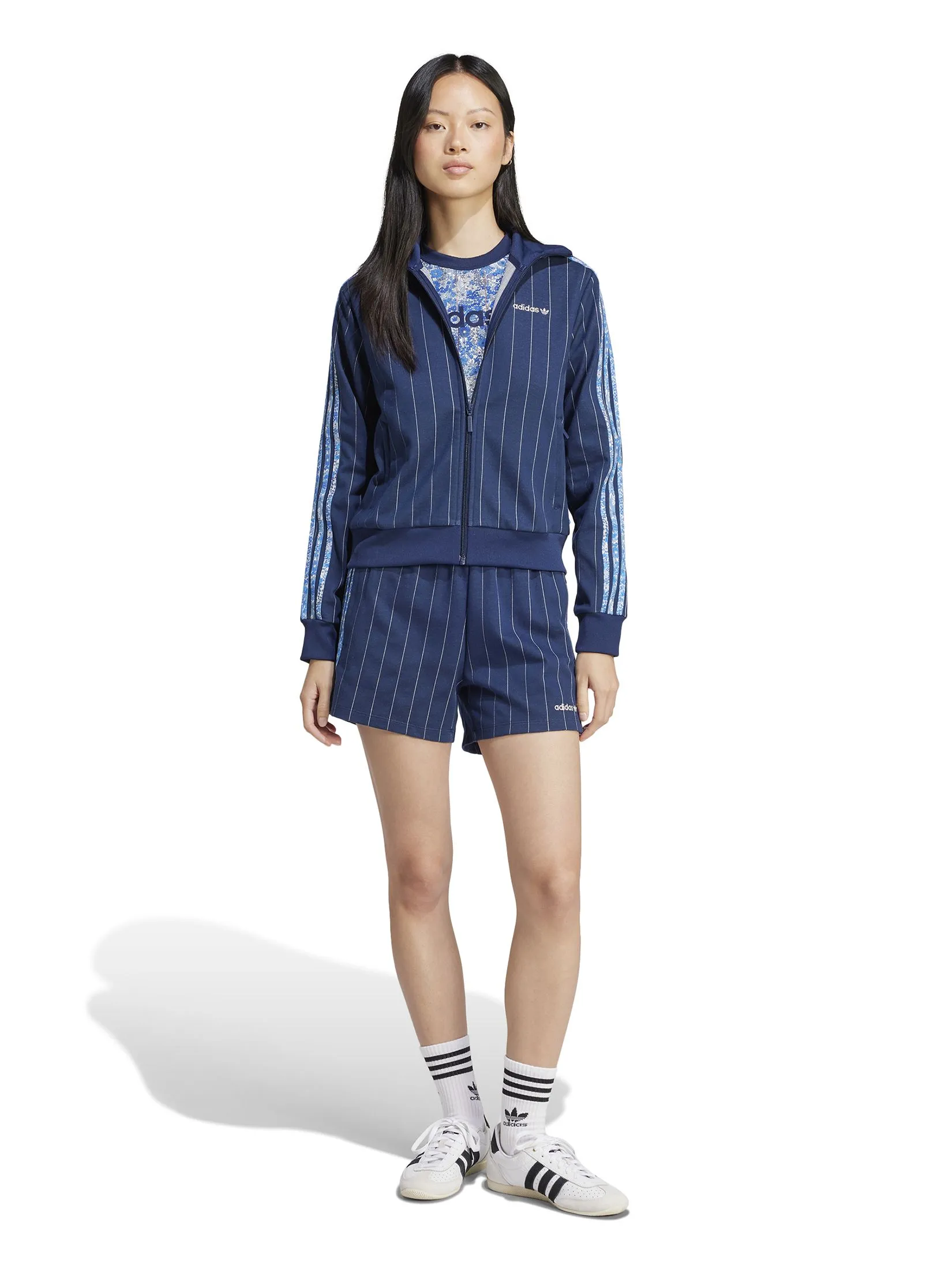 ADIDAS Women Track Top Adidas Originals x Liberty London Tonal Blocked Blue / Night Indigo / Chalk White