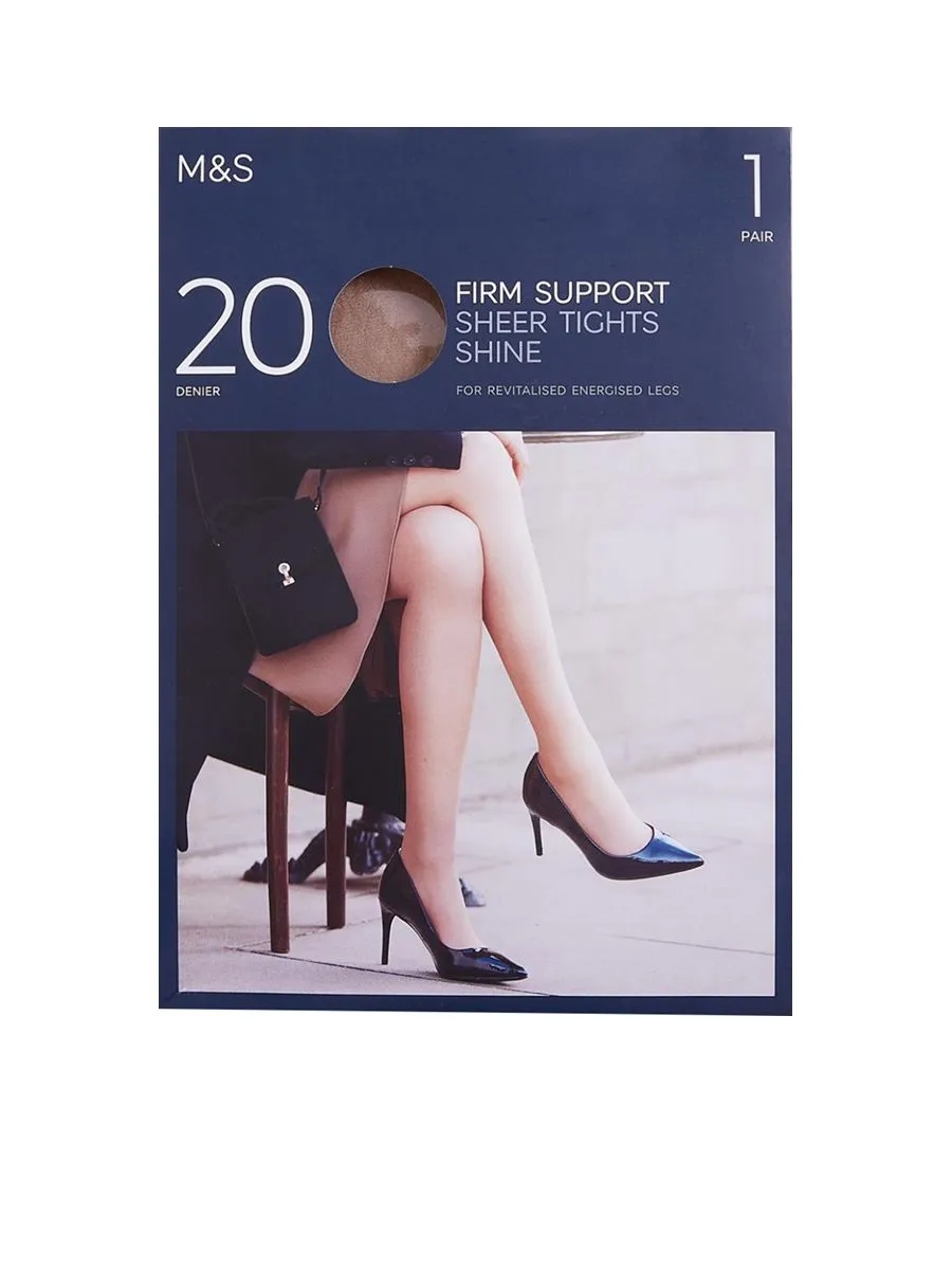 MARKS & SPENCER Women Firm Support Tights 20 Denier Transparent