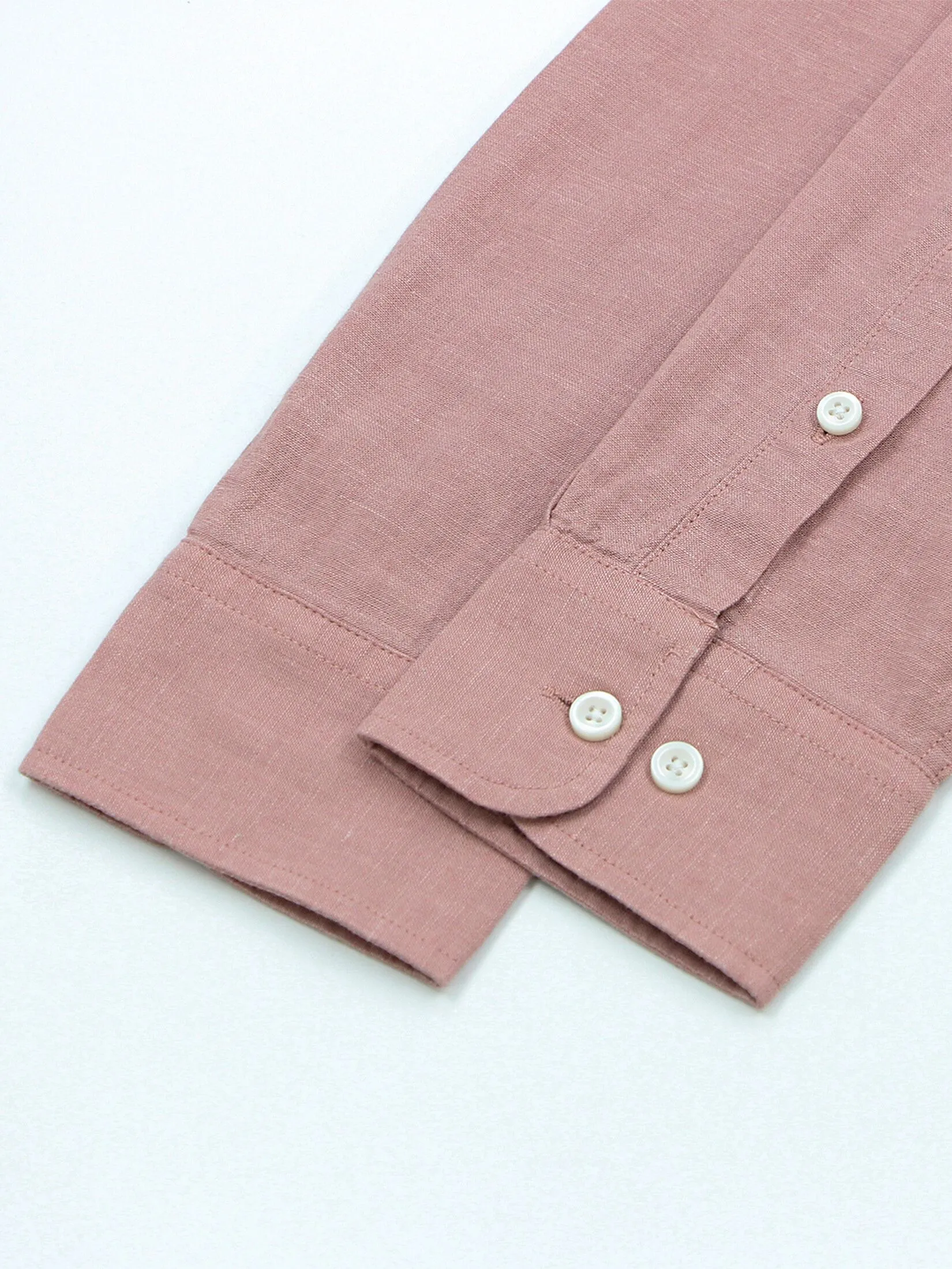 GIORDANO Men's Long-sleeved Linen Shirt Coral Red