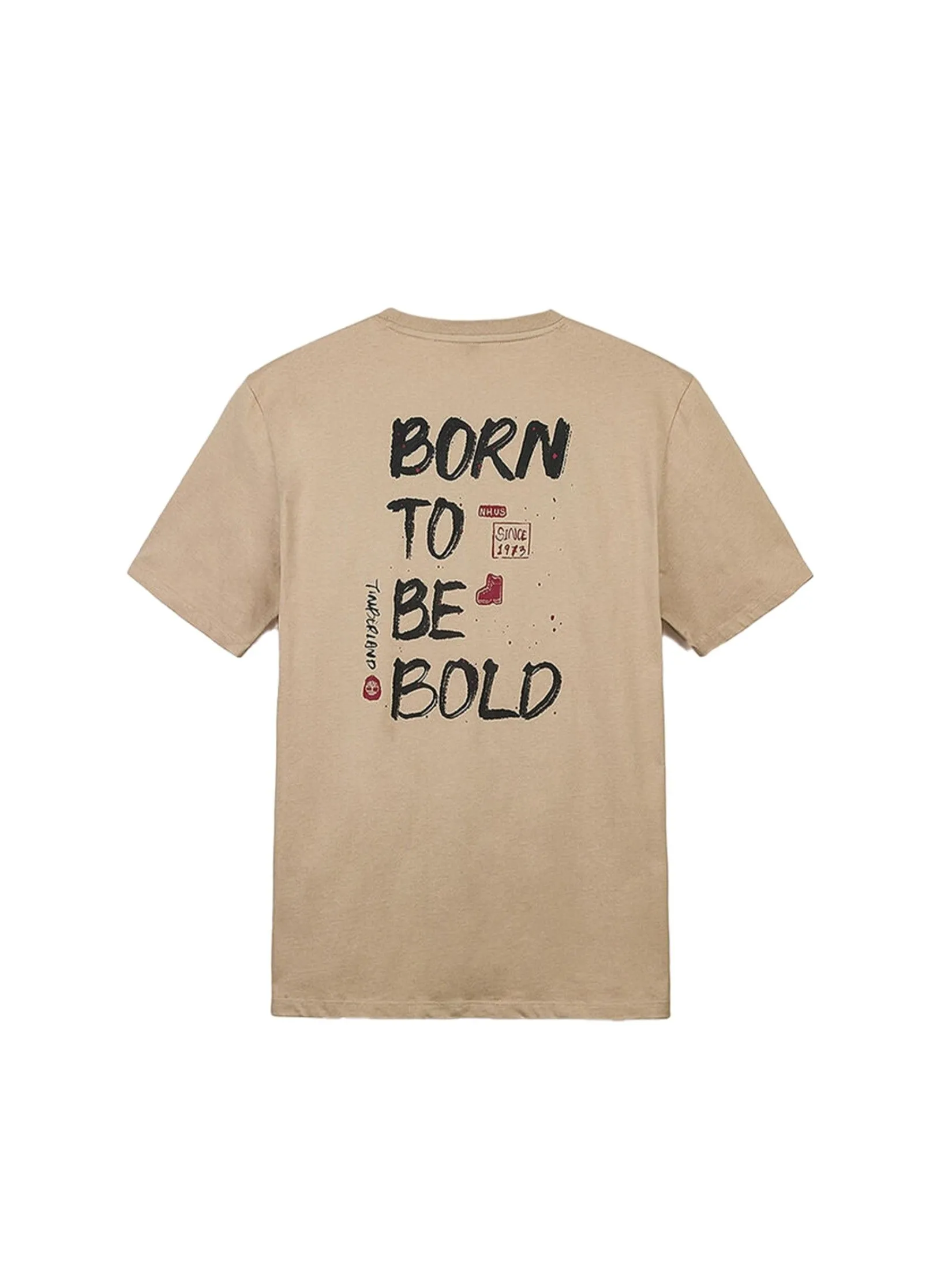 TIMBERLAND Men's Back Graphic Short Sleeve T-Shirt Light Brown