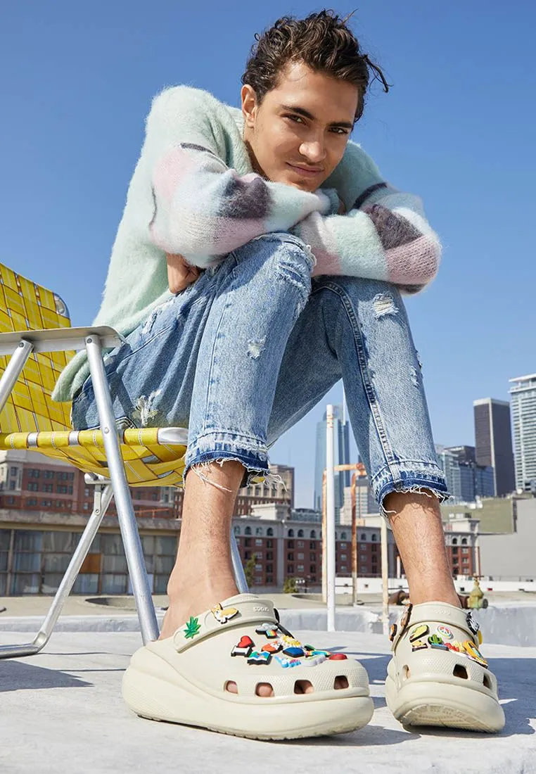 CROCS CREAM CROCS Classic Crush Clog Unisex Casual Shoes