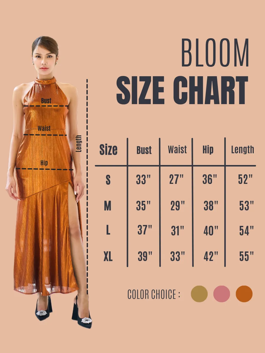 ROSE THE LABEL Pink-Bloom metallic dress