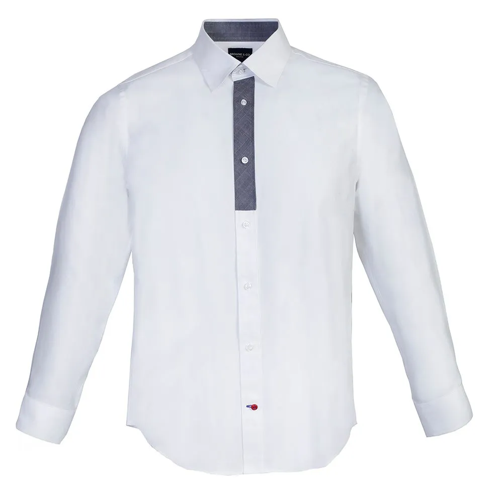 BROWNE & CO. White Long Sleeves Shirt
