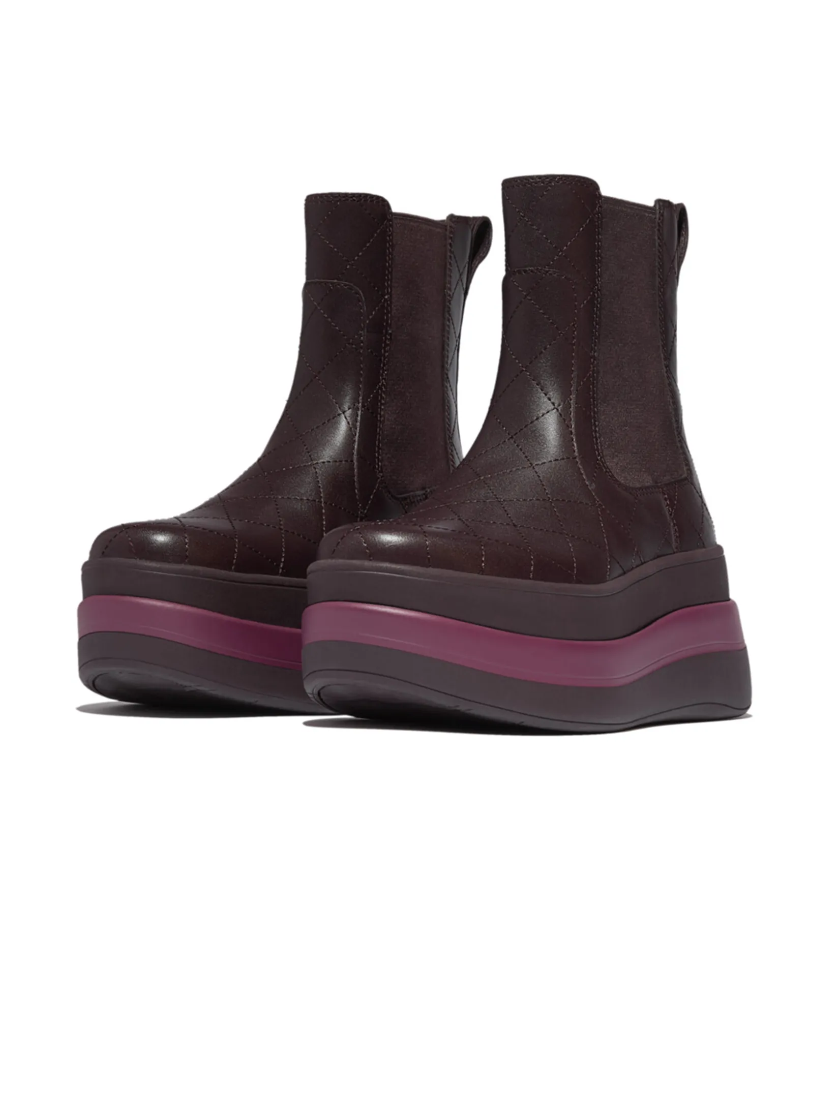 FitFlop™ WOMEN S F-MODE STACK QUILTED CHELSEA B PURPLE