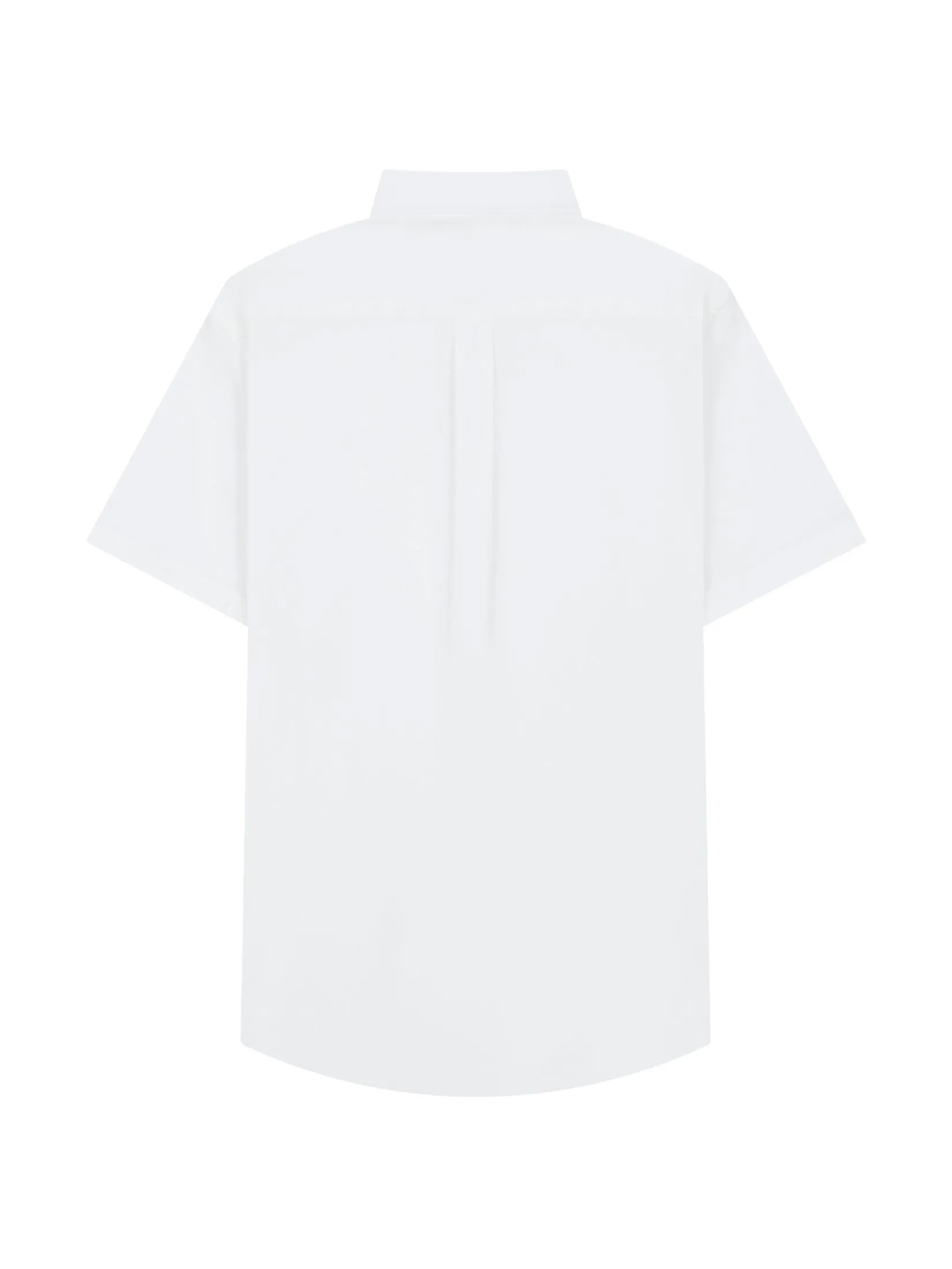 GIORDANO Men's Slim Embroidery Stretch Oxford Shirts (Classic Man) White