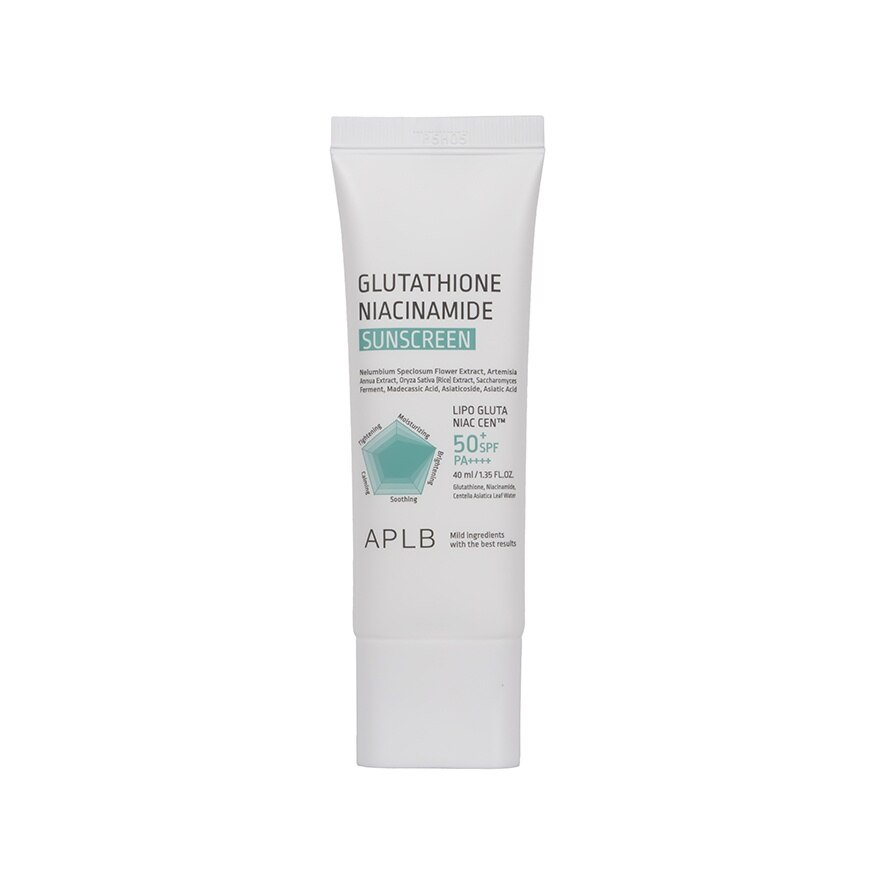 APLB Glutathione Niacinamide Sunscreen SPF50+ PA++++ 40 Ml. - White