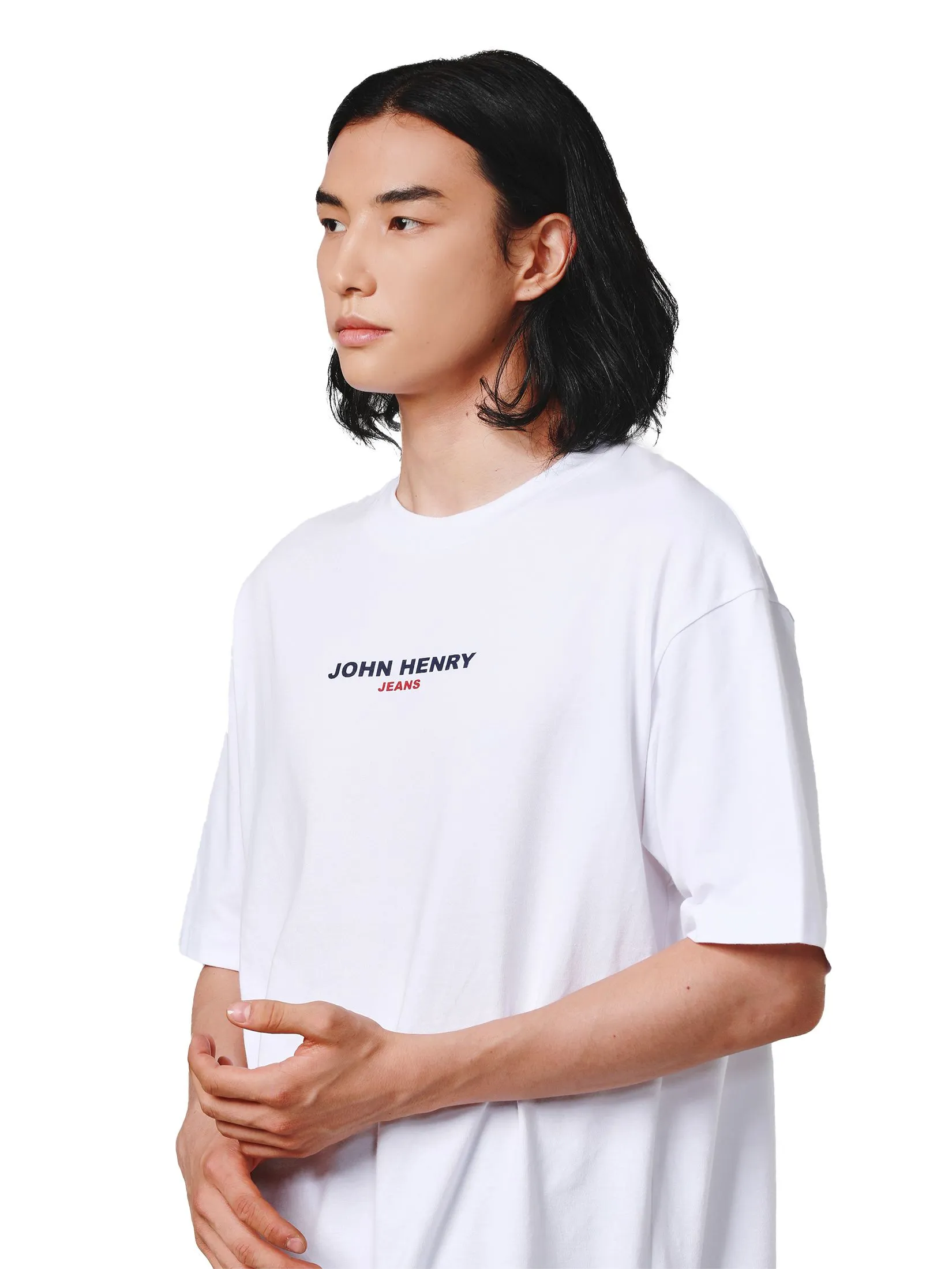 JOHN HENRY Men's T-Shirts (Oversize Fit) DENIM White