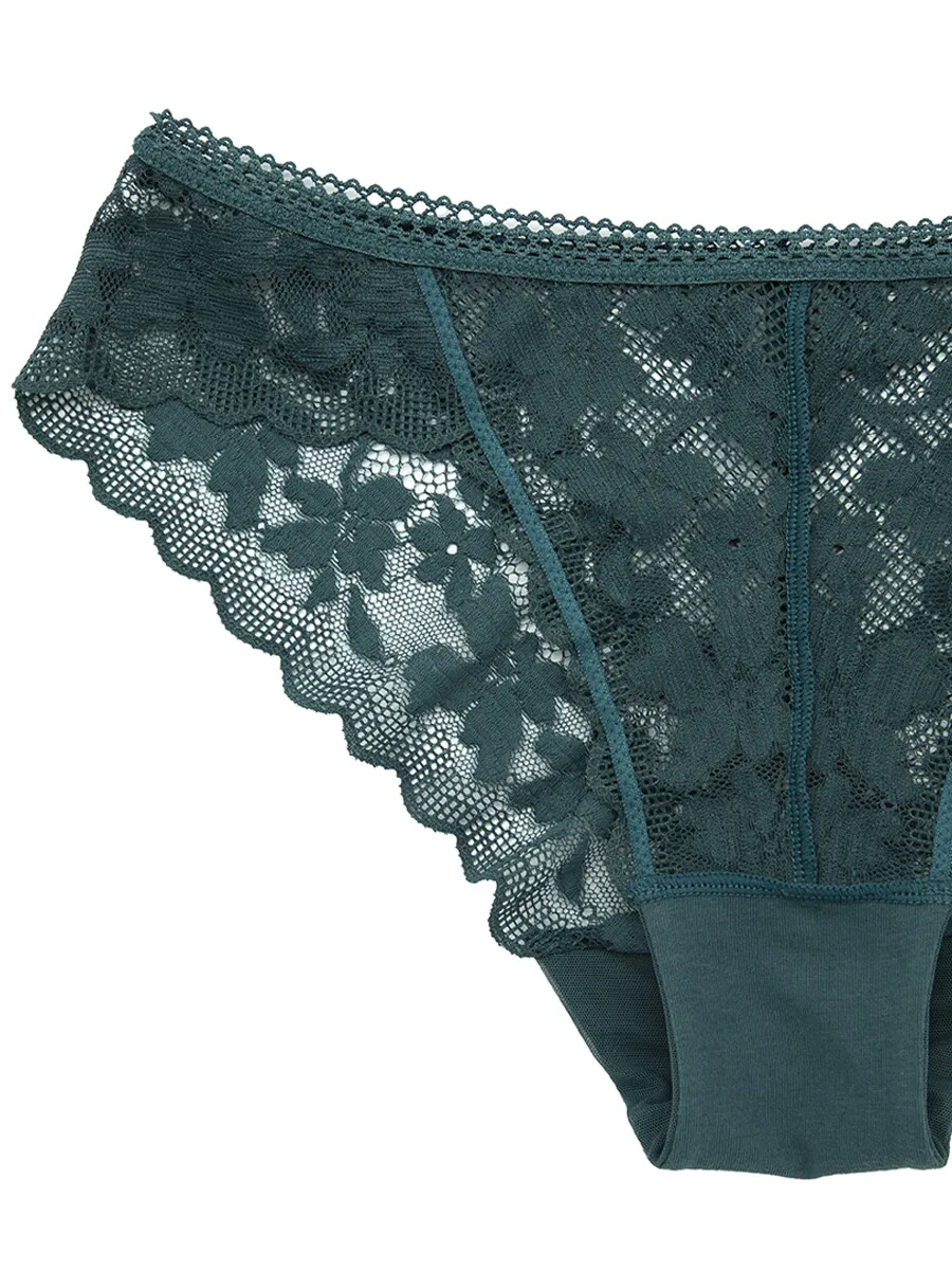 SABINA Panty Bikini Woman Basic Lace A/W 24 - Dark Green