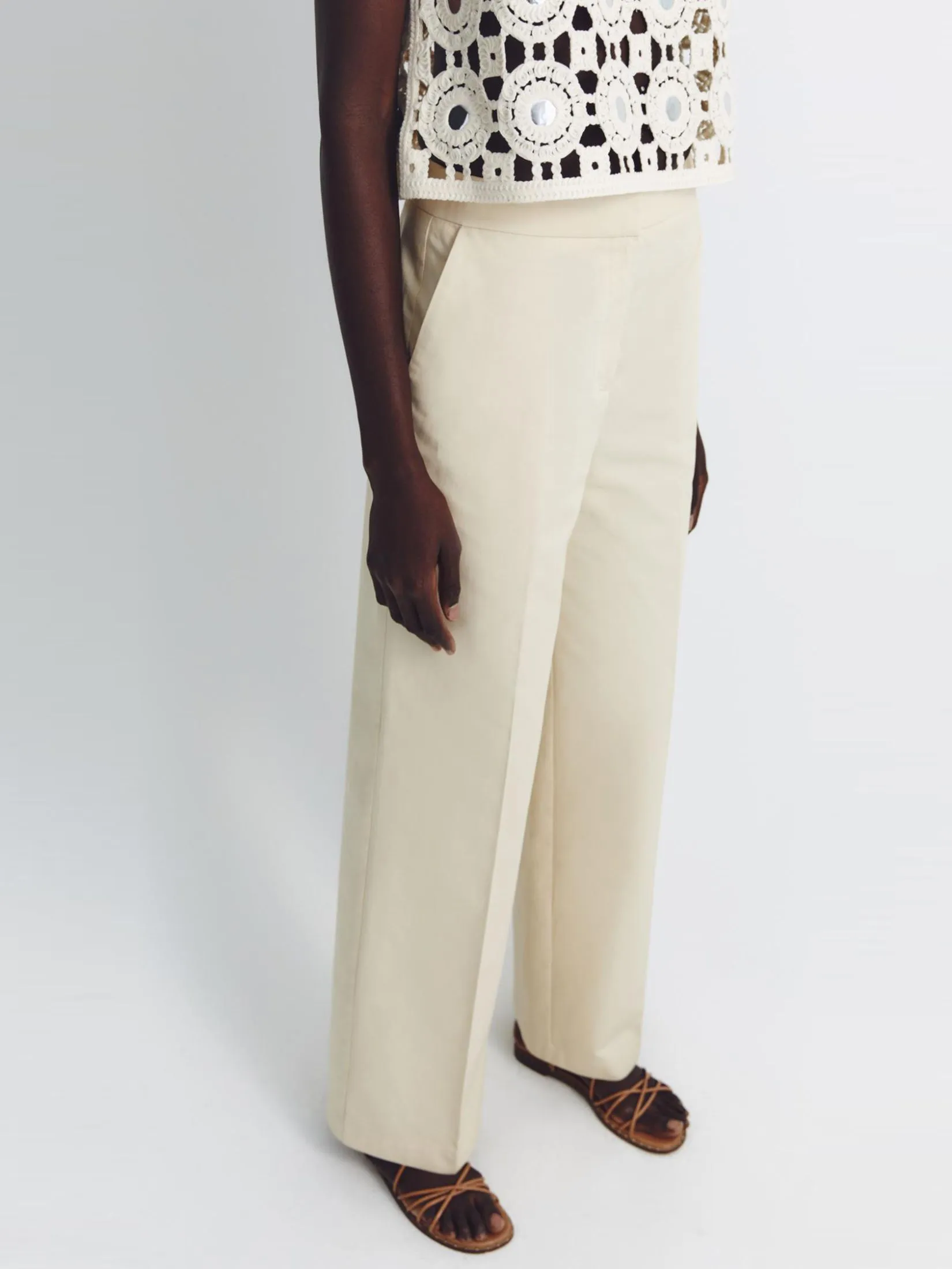 SFERA Women Pants Cotton Off White