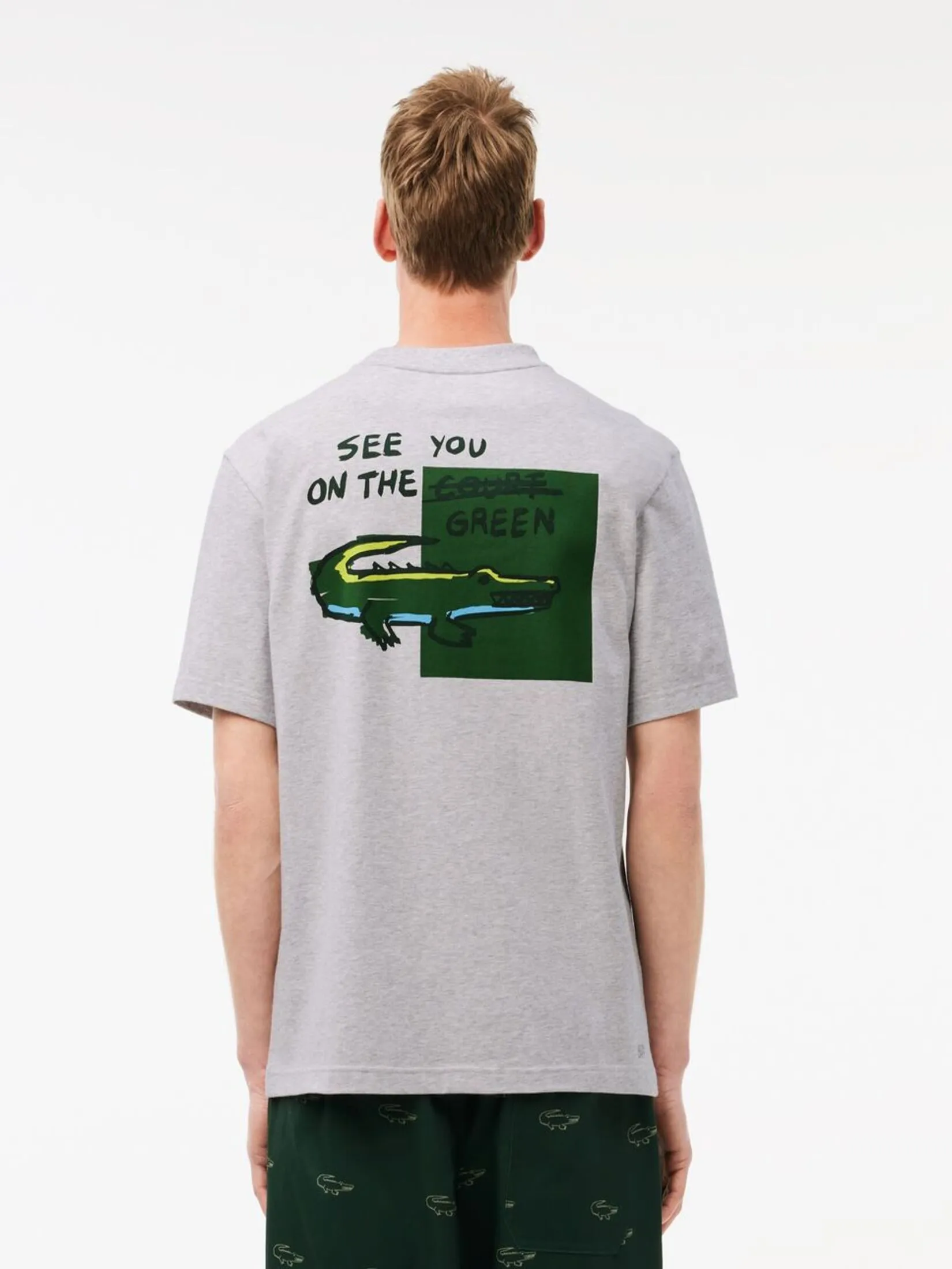 LACOSTE Loose Fit Ultra Dry Cotton Golf T-shirt Grey