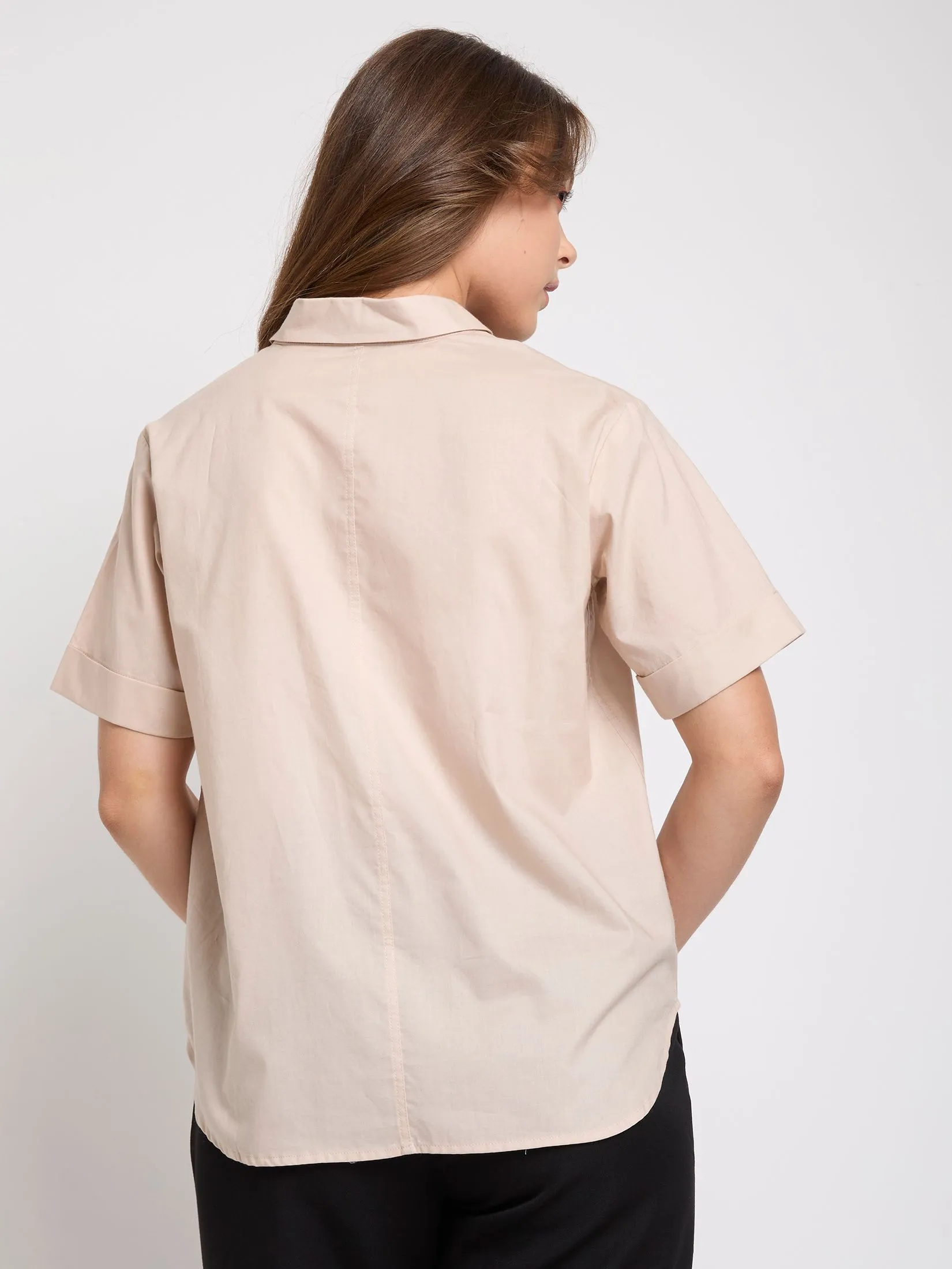 ALUMNUS Women Shirt Short Sleeves Collar Neck