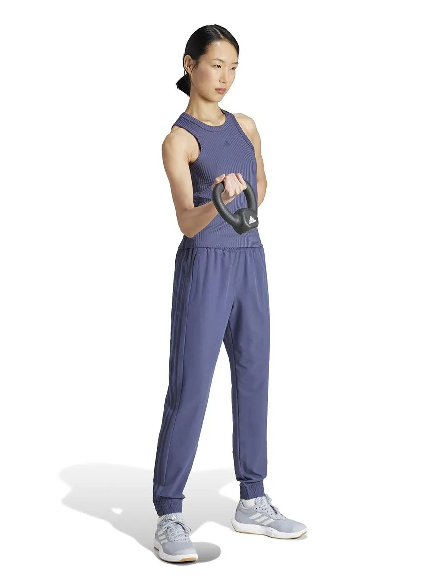 ADIDAS Women Joggers Pacer All Gym 3-Stripes Woven Mid-Rise Shadow Navy