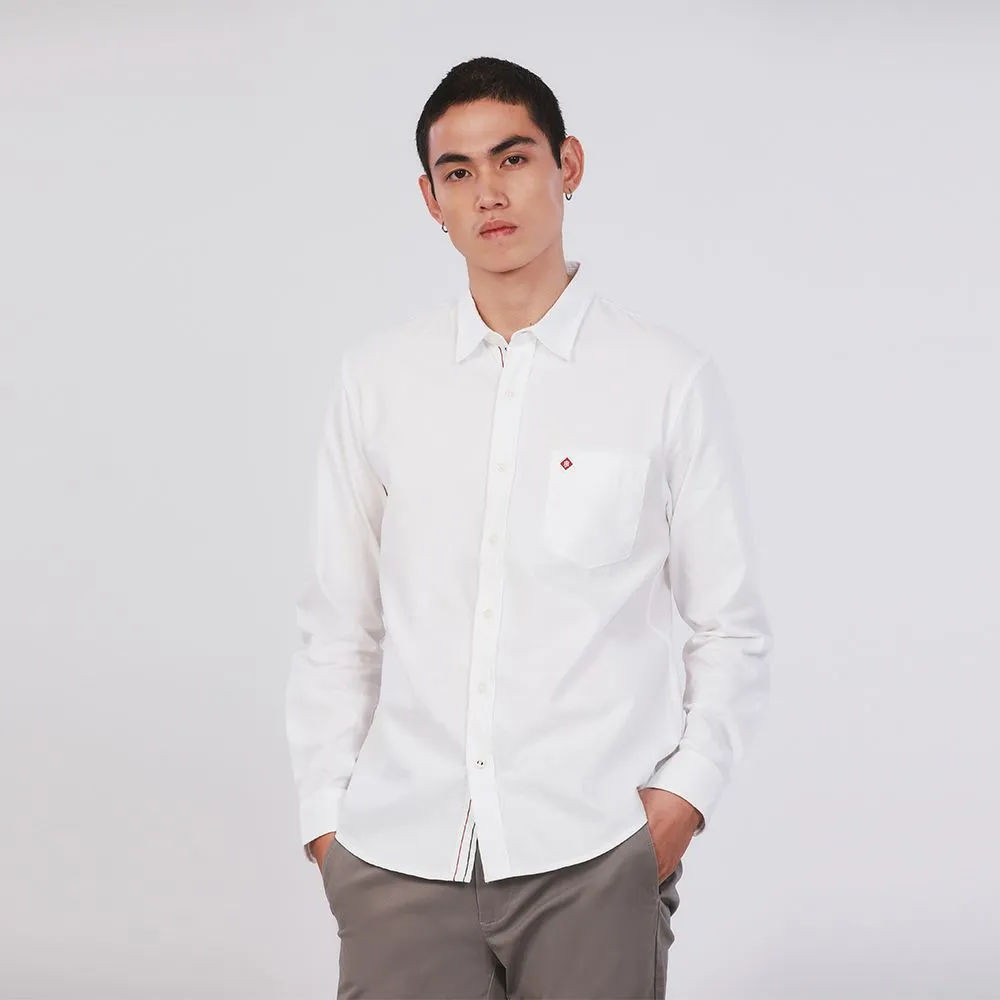 JOHN HENRY Men's Long Sleeves Shirts (Slim Fit) ESSENTIALS White