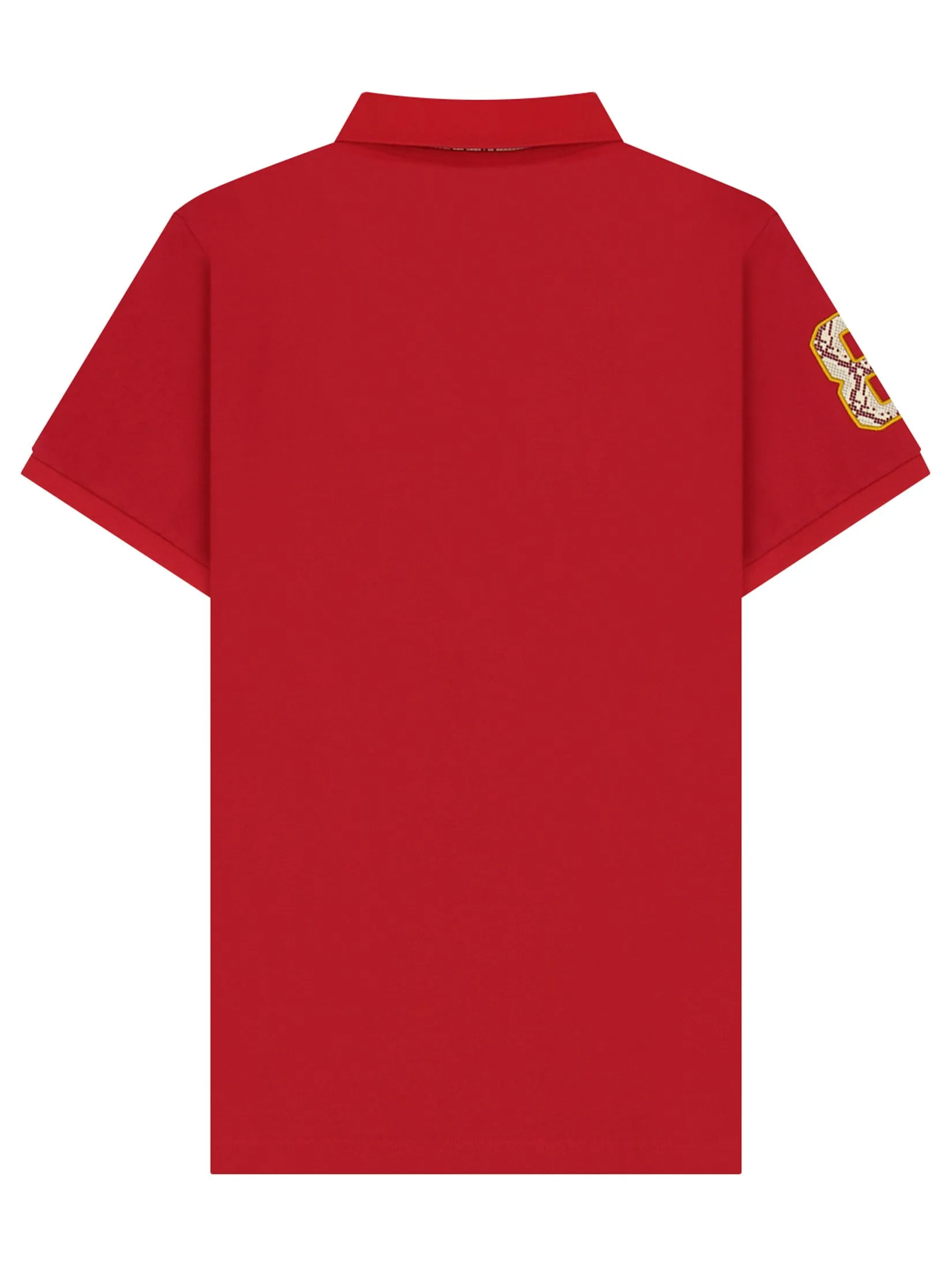 GIORDANO Men's Slim Embroidery Bold Polo (3D Lion)  Haute Red