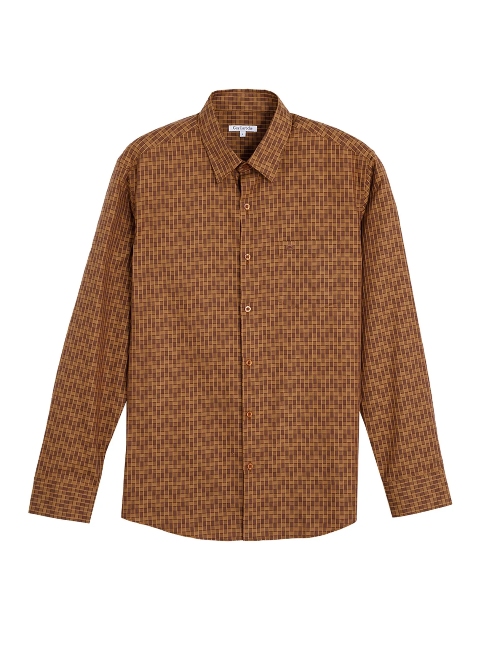 GUY LAROCHE MENWEAR Men's Shirt long sleeves BAB9200W4BR - Brown