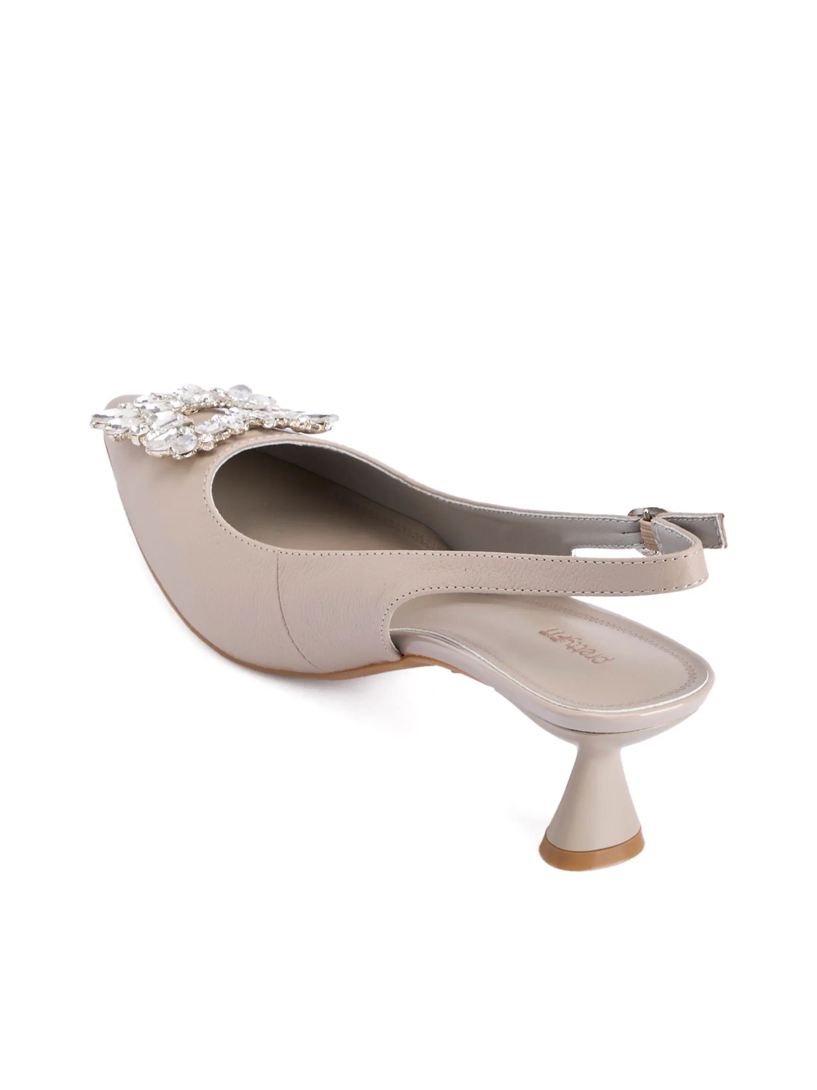 PRETTY FIT Women Pump Sorelle Crystal Buckle Silver Grey