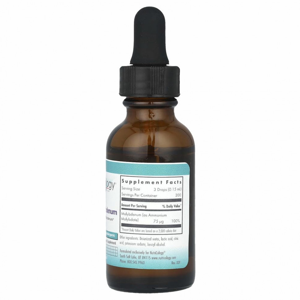 Nutricology, молибден в жидкой форме, 30 мл (1 жидк. унция)