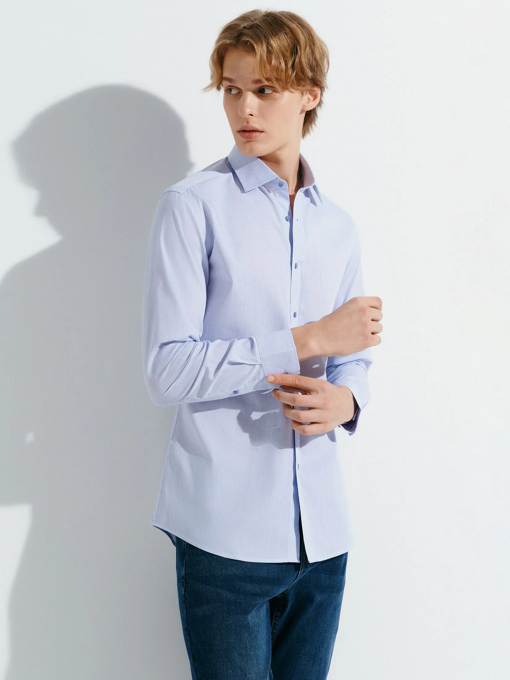 G2000 Men Clothing Wrinkle Free Formal Shirt  Smart Fit - Blue