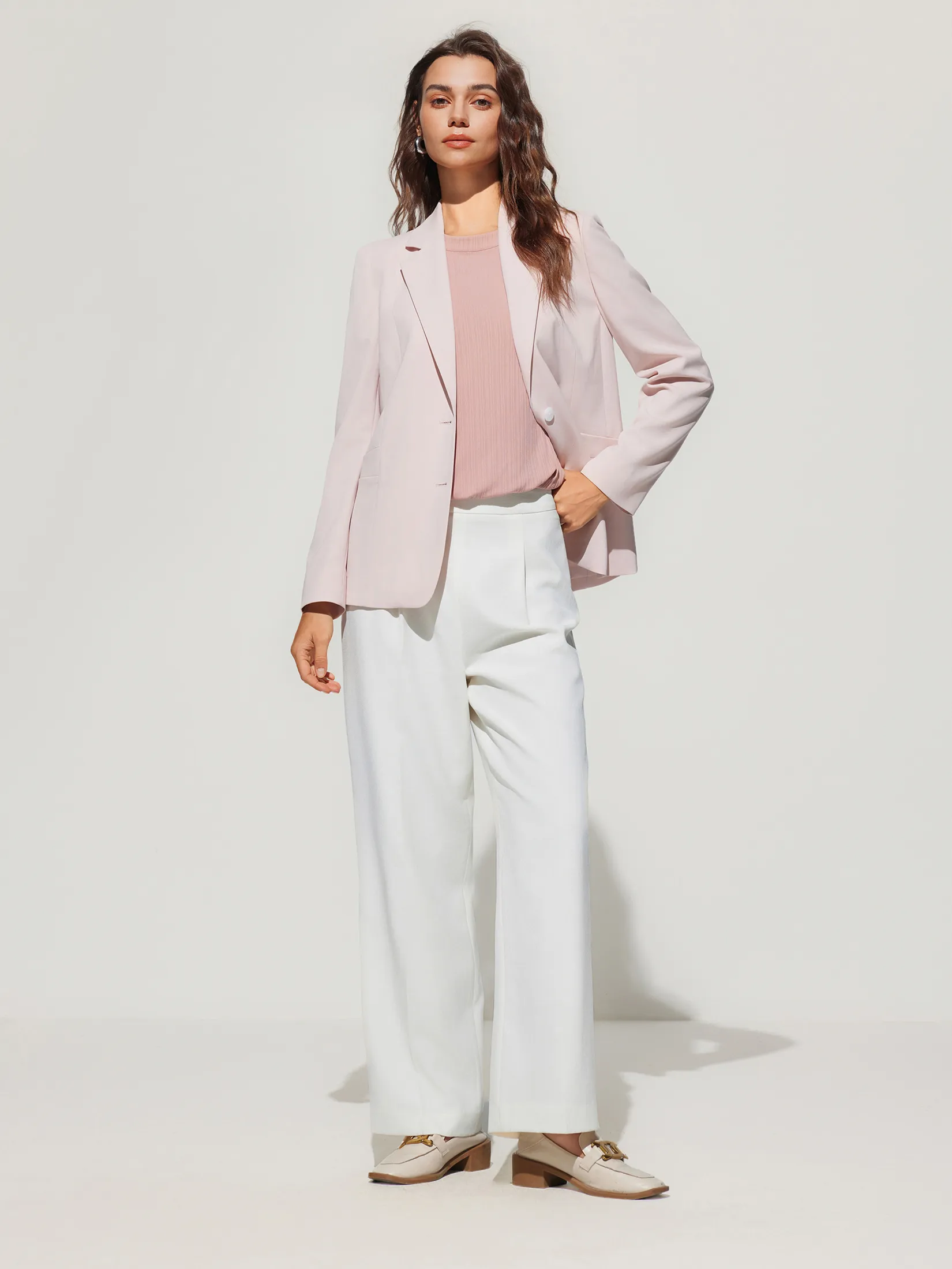 G2000 Women Clothing Cooling Multi-Way Stretch Suit Blazer Relaxed Fit - Pink