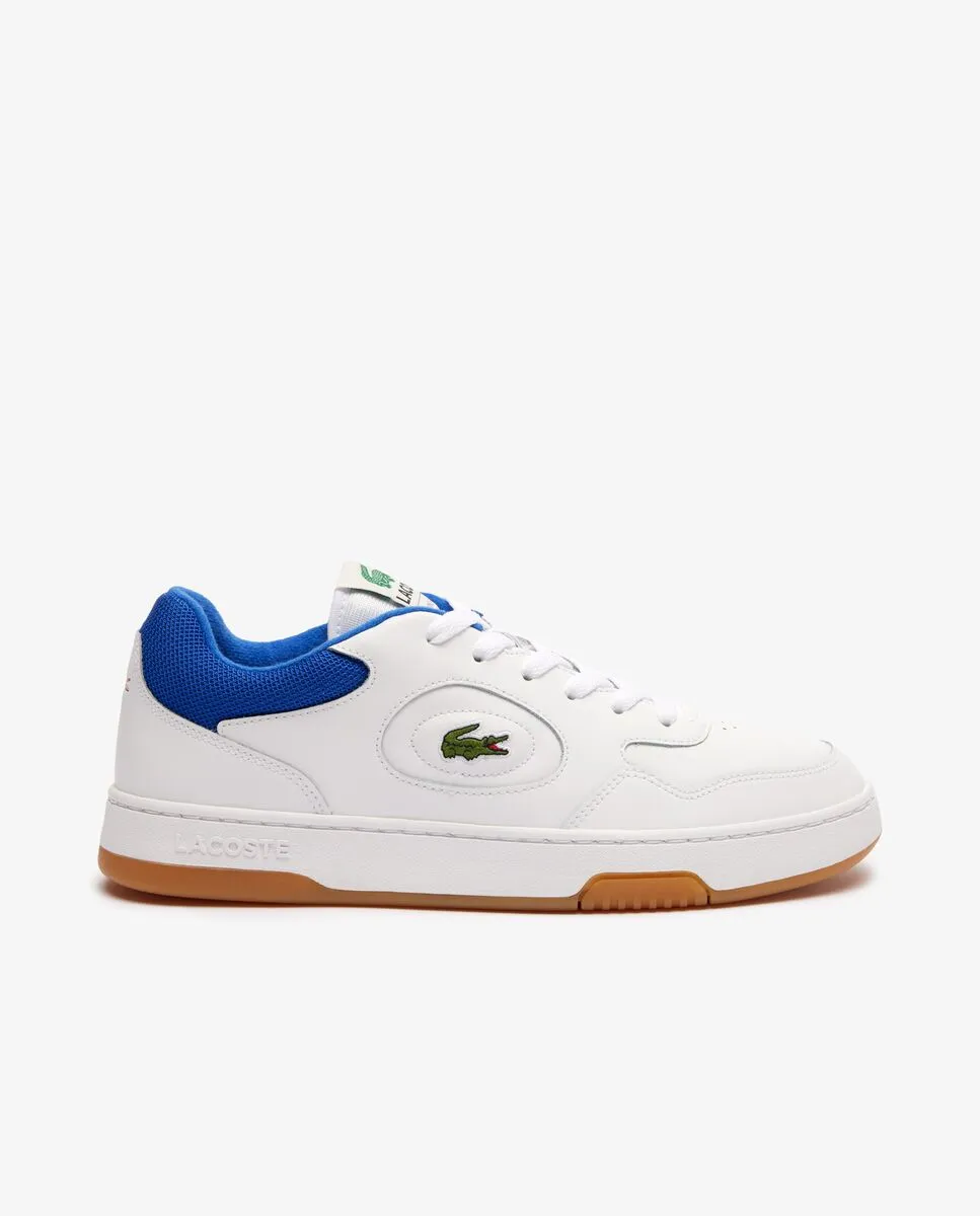 LACOSTE Men’s Lineset Contrasted Leather Trainers White