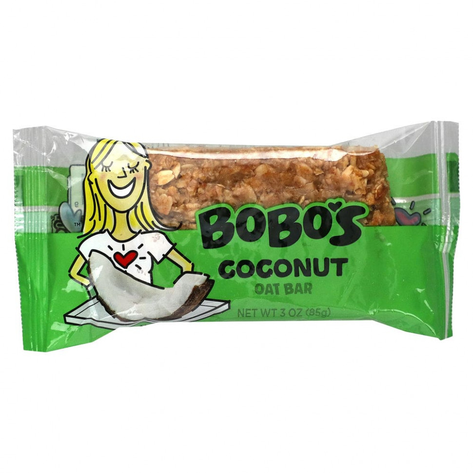 Bobo's Oat Bars, Кокосовые и овсяные батончики, 12 батончиков, по 85 г (3 унции)
