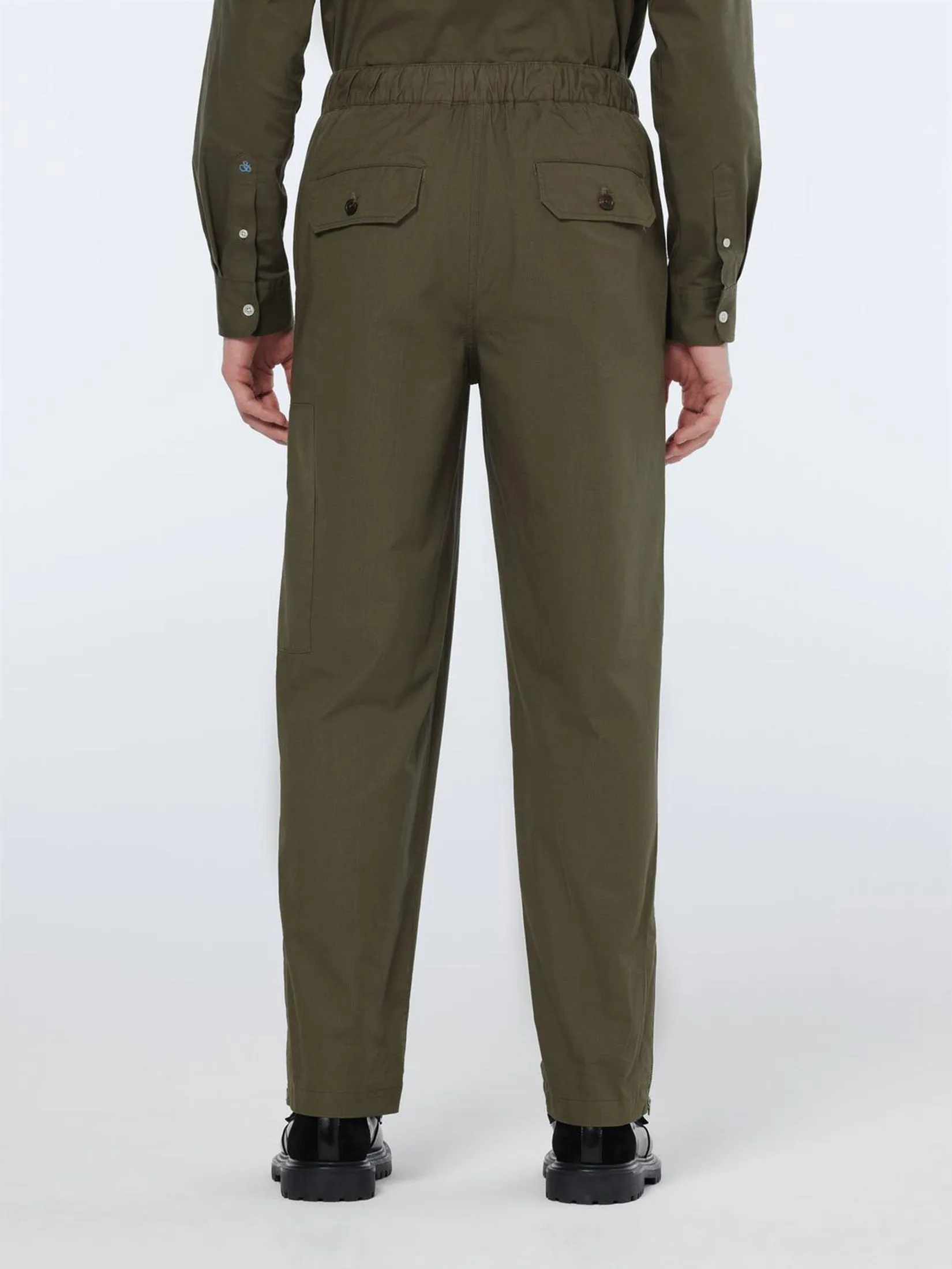 SCOTCH&SODA Men Cargo Pant Straight Fit Cotton Ripstop Classic Green